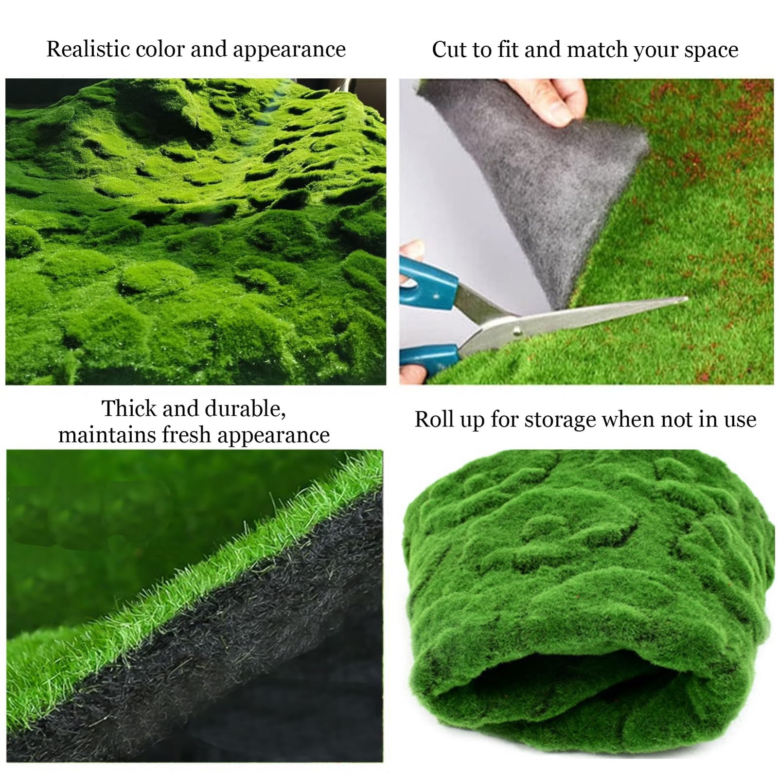 Simulation Artificial Moss Mat 39x39in, Fake Moss Wall DIY Artificial Moss Ma…