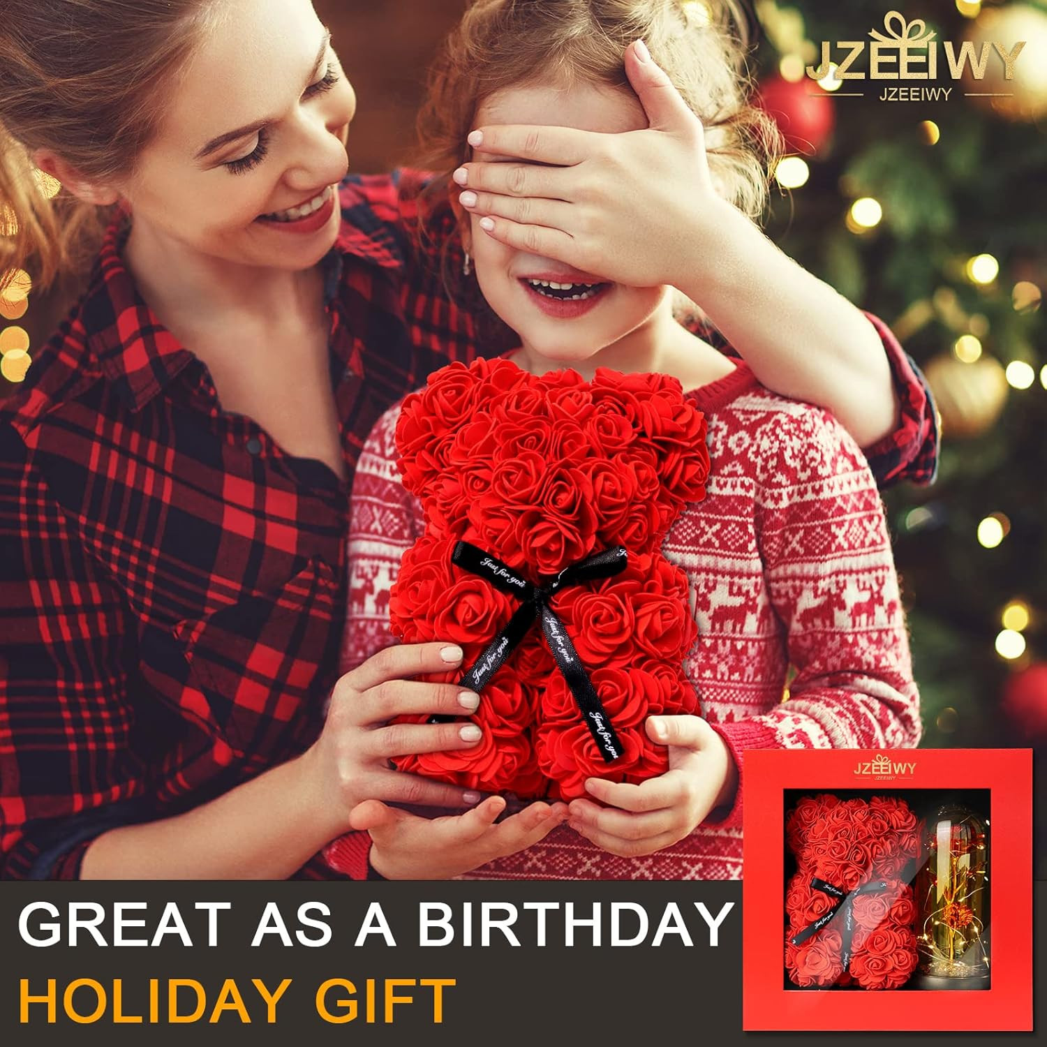Flower Rose Bear for Mom,Perfect Birthday Romantic Gift for Wife Daughter Girlfr