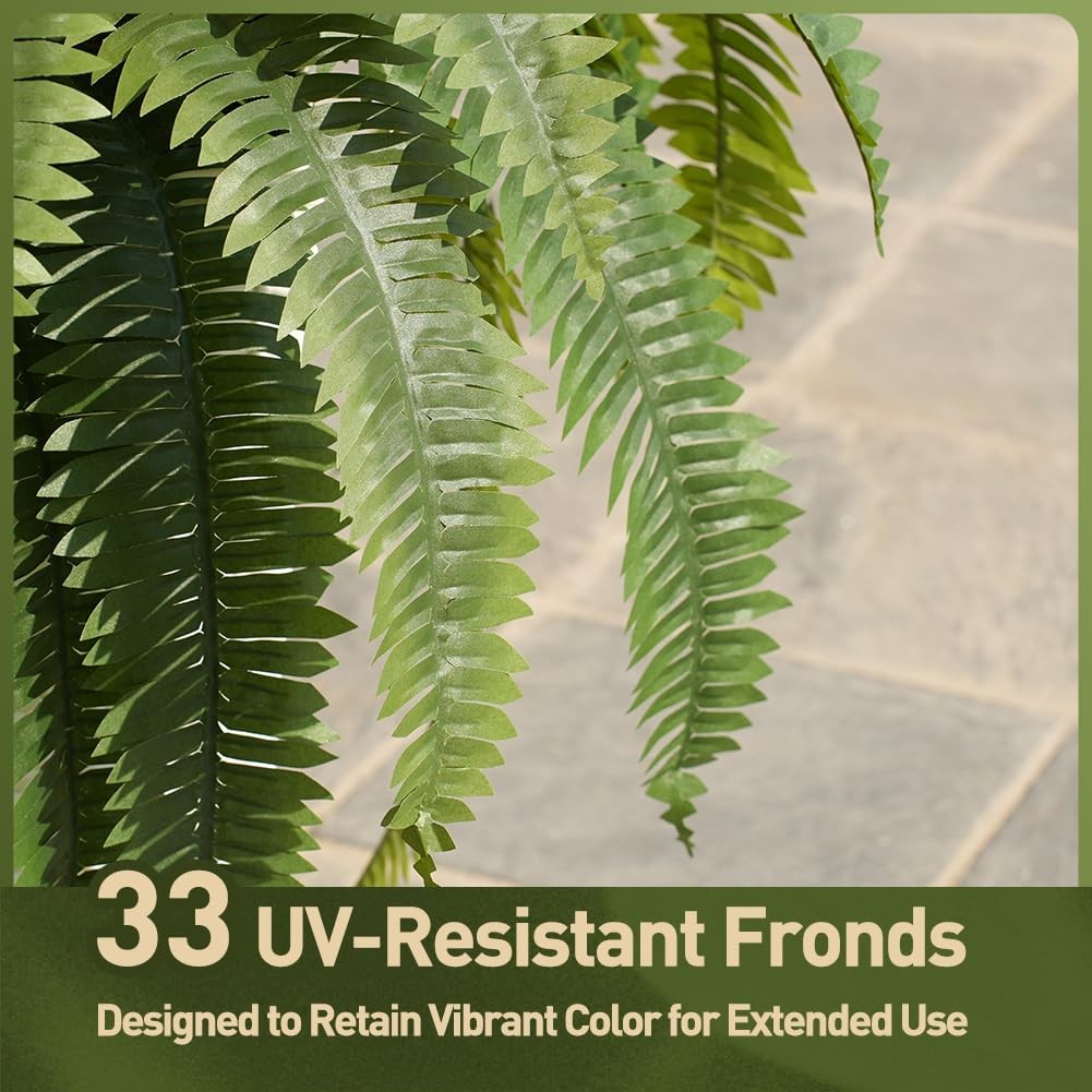 VeriNatural 48″ Boston Ferns Artificial Outdoor Plants – 33 Fronds UV Resista…