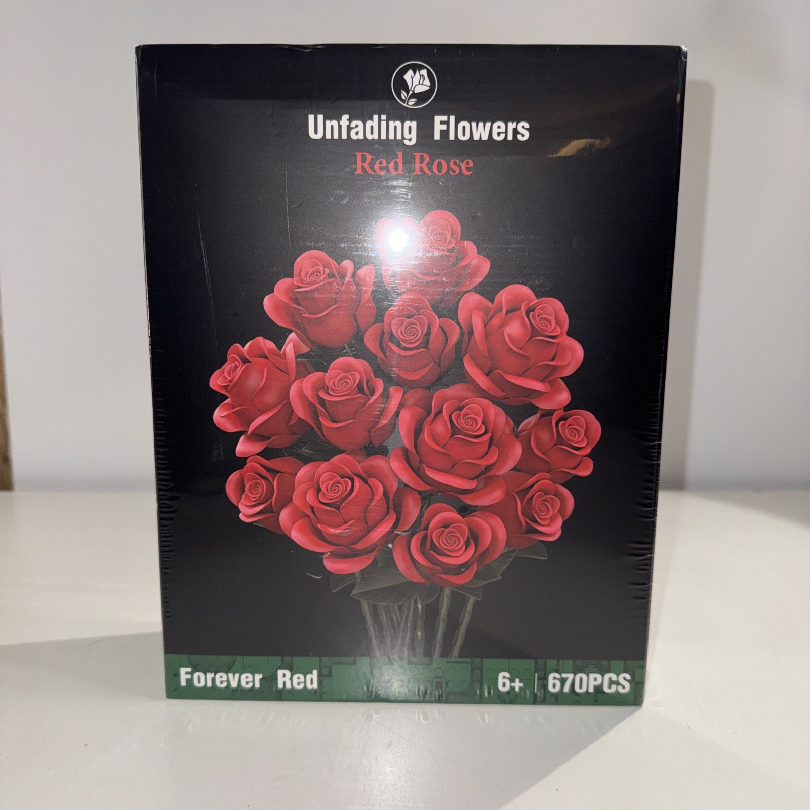 Red Roses Flower Bouquet Building Sets, 670Pcs Artificial Flowers Building Block