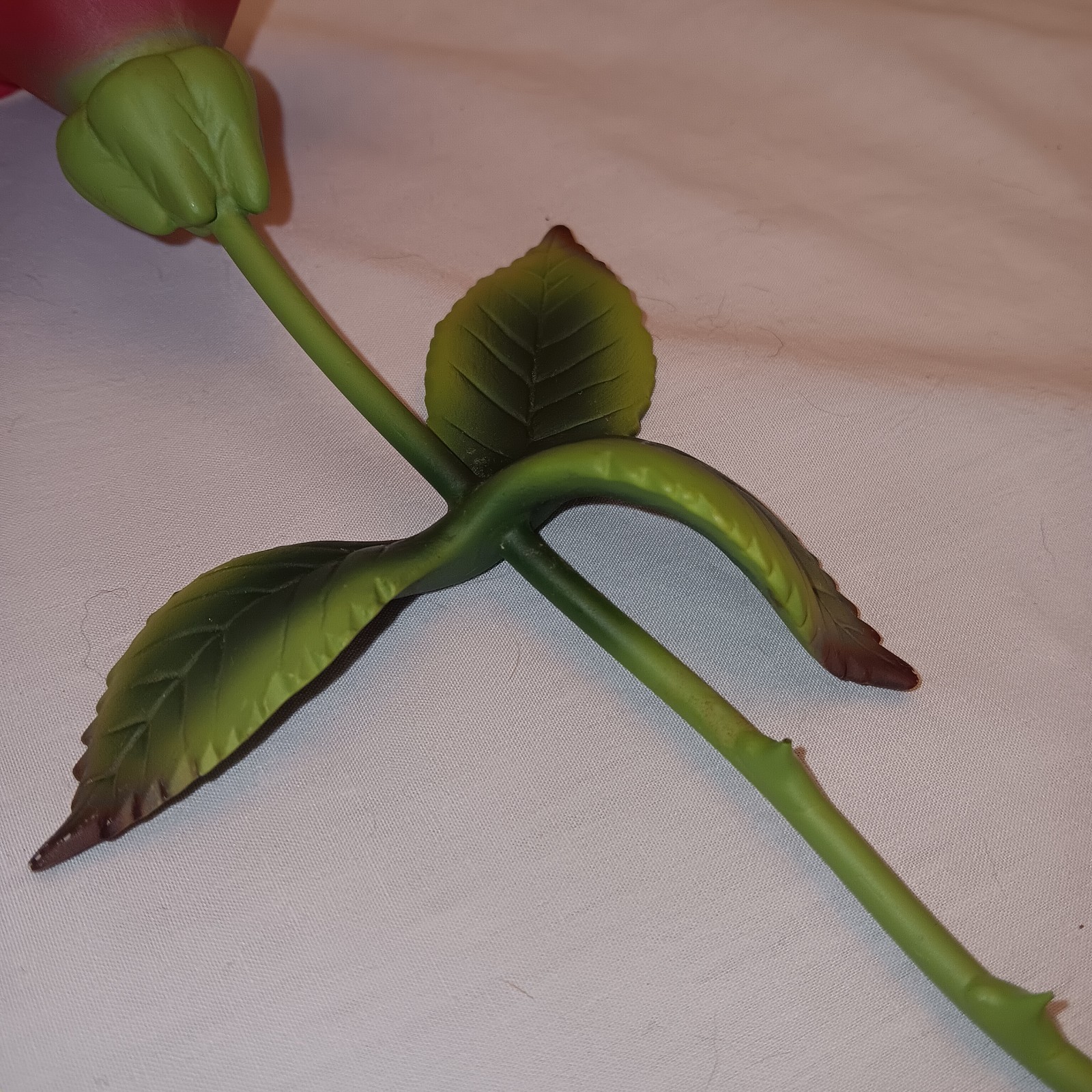 Vtg Capodimonte Red Rose on Stem Romantic Decor Made in Italy
