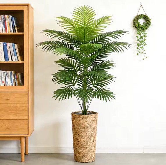 Realistic Artificial Palm Tree Faux Tropical Monstera Plant Indoor Decoration