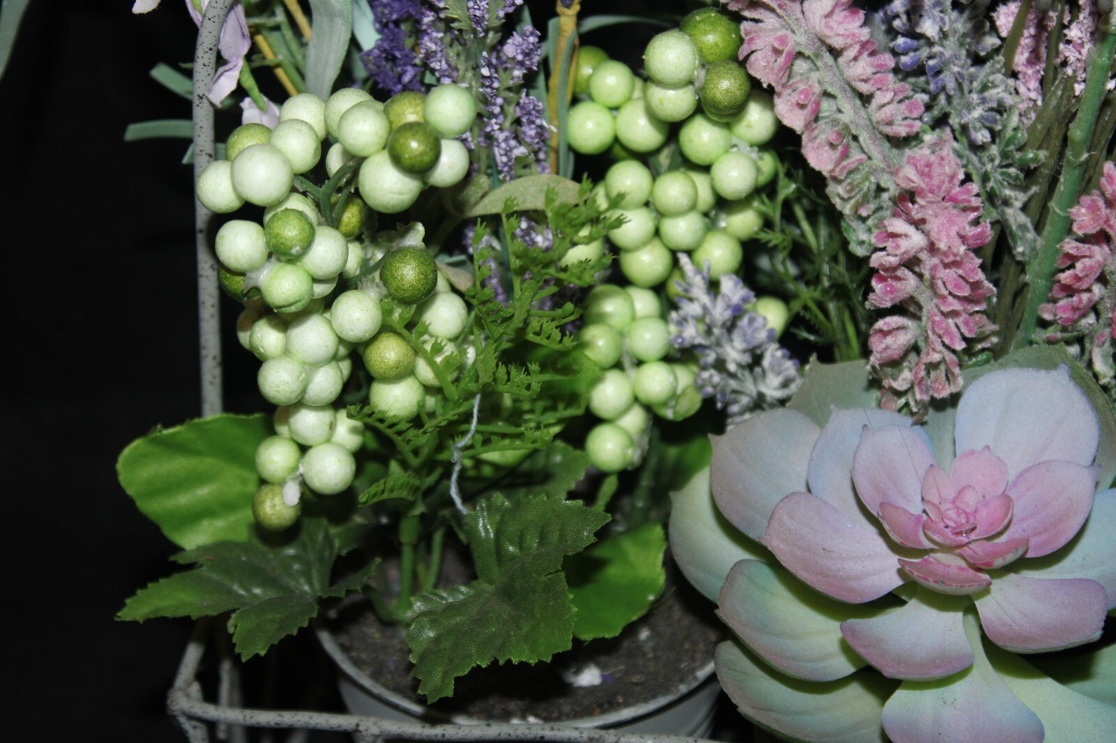 Mixed Artificial Succulent Arrangement in Metal Planter