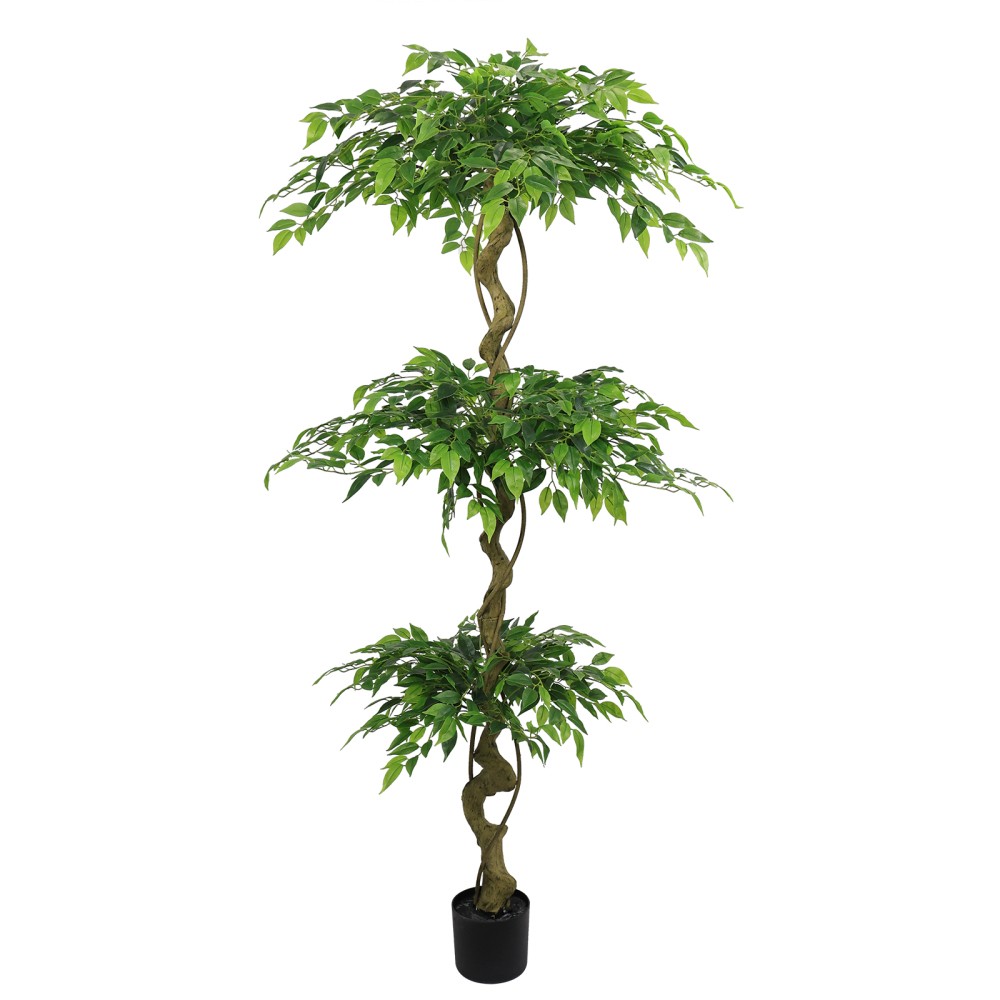 6FT Artificial Ficus Tree Lifelike Faux Banyan Tree Pot Home Office Patio Decor