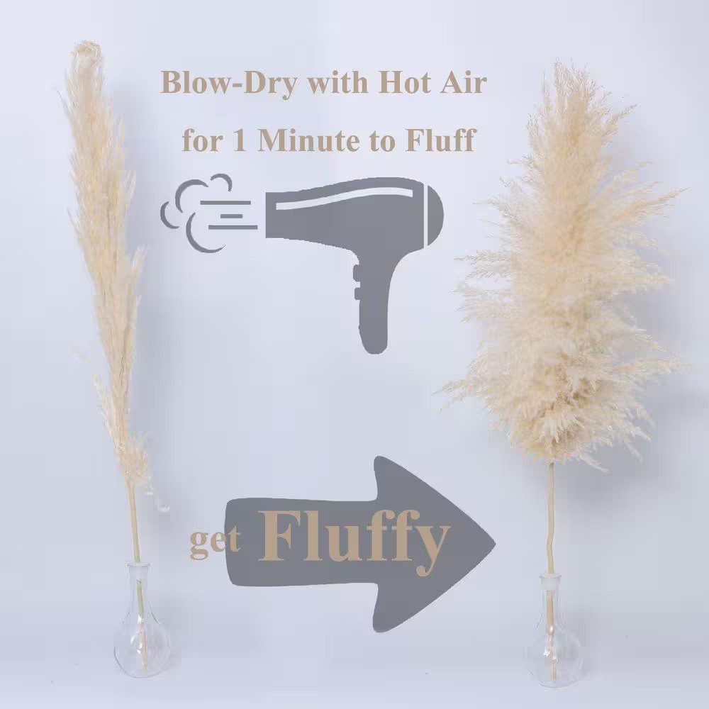 40In Dried Pampas Grass for Floor Vase, Natural Boho Decorations for Home, Weddi
