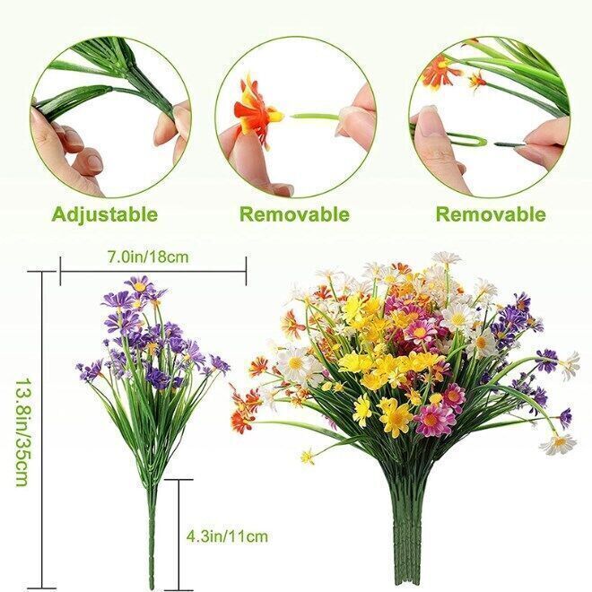 51 heads Artificial Flowers Plastic Plants In/Outdoor Wedding Home Garden Decor