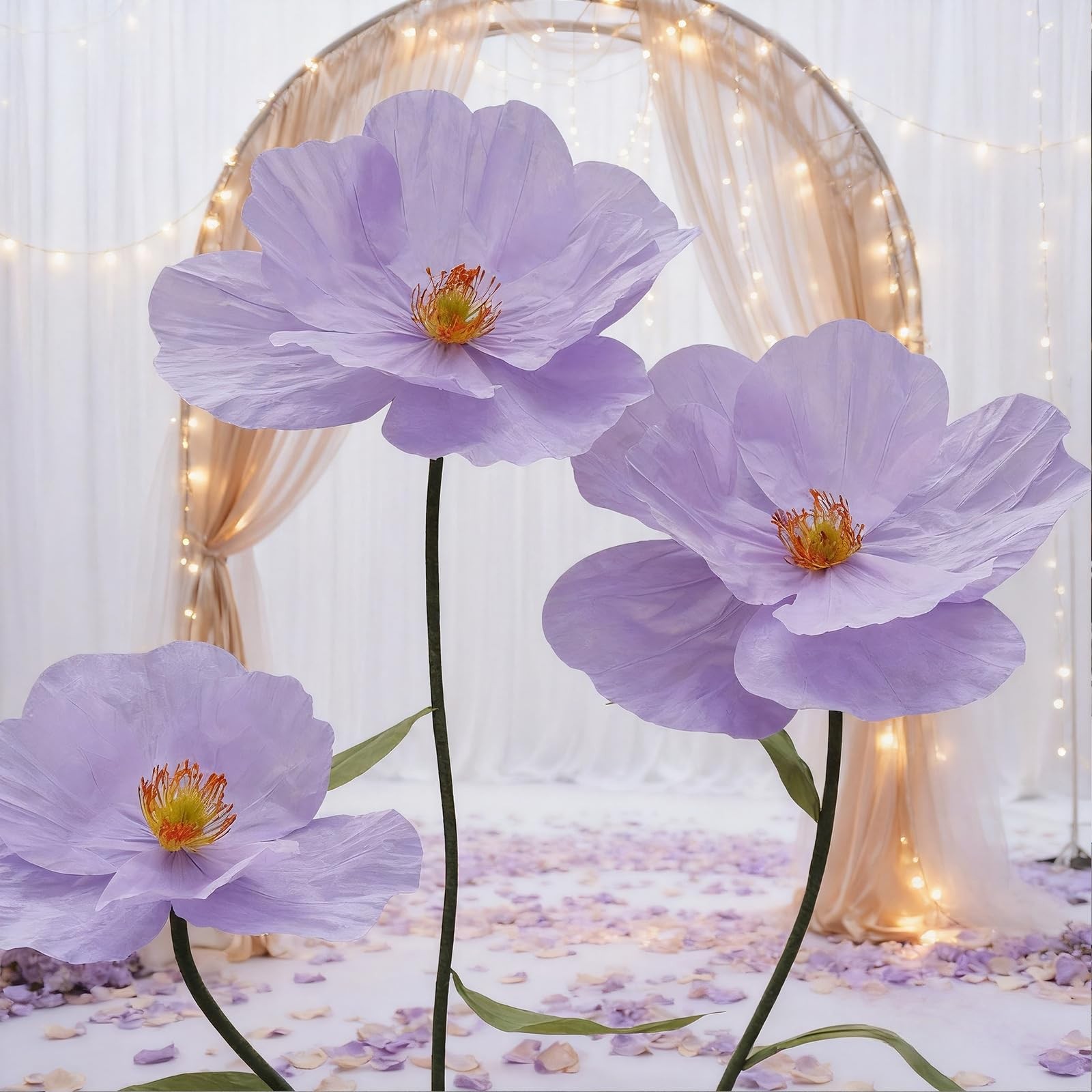 ZHBHYZ Giant Artificial Flowers for Decoration with Stand,Large Paper Flowers…