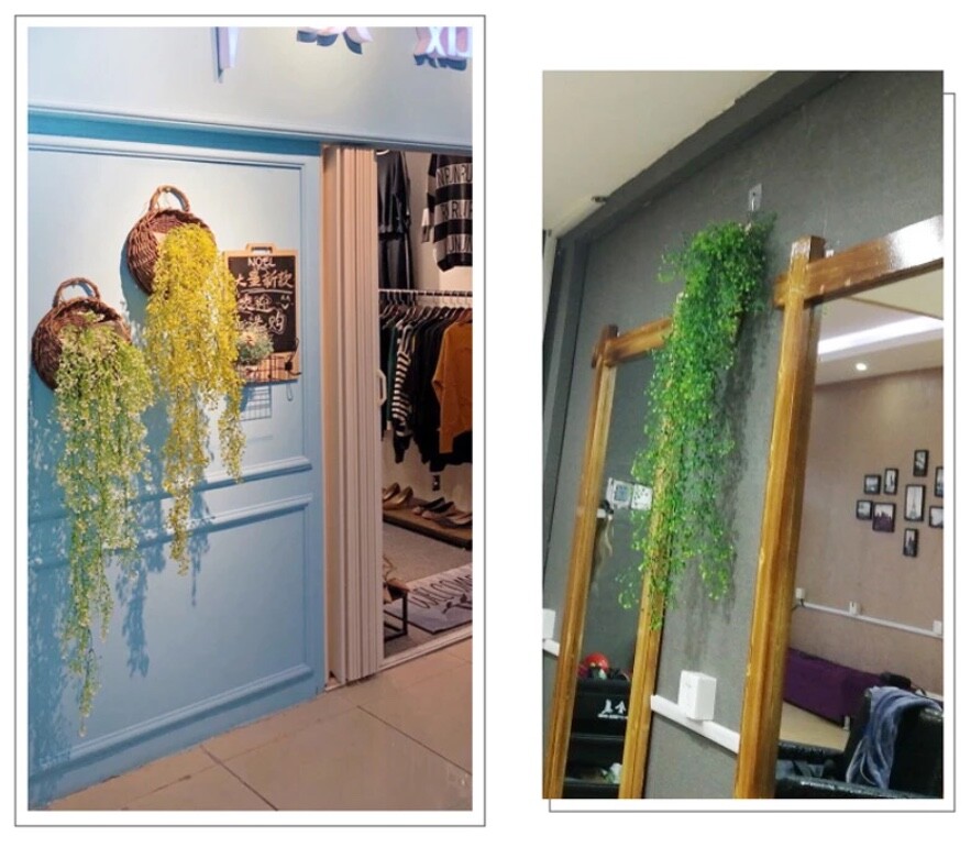 Artificial Vine Plastic Wall Hanging Plants Fake Outdoor Ivy Tree Branch
