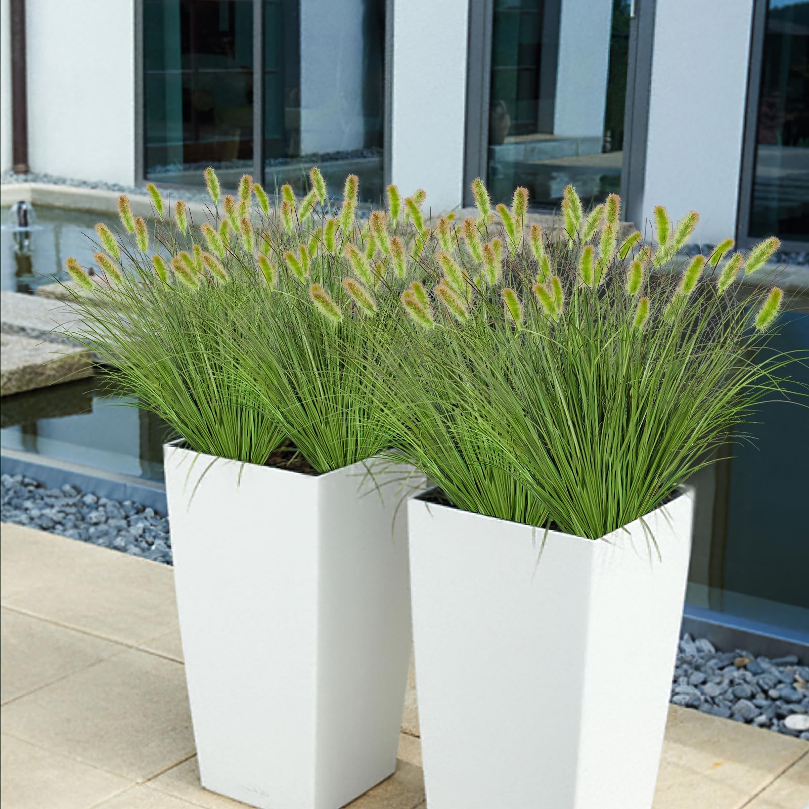 Betylifoy 10 Bundles Artificial Grass Plants Outdoor Fake Shrubs Wheat Grass …