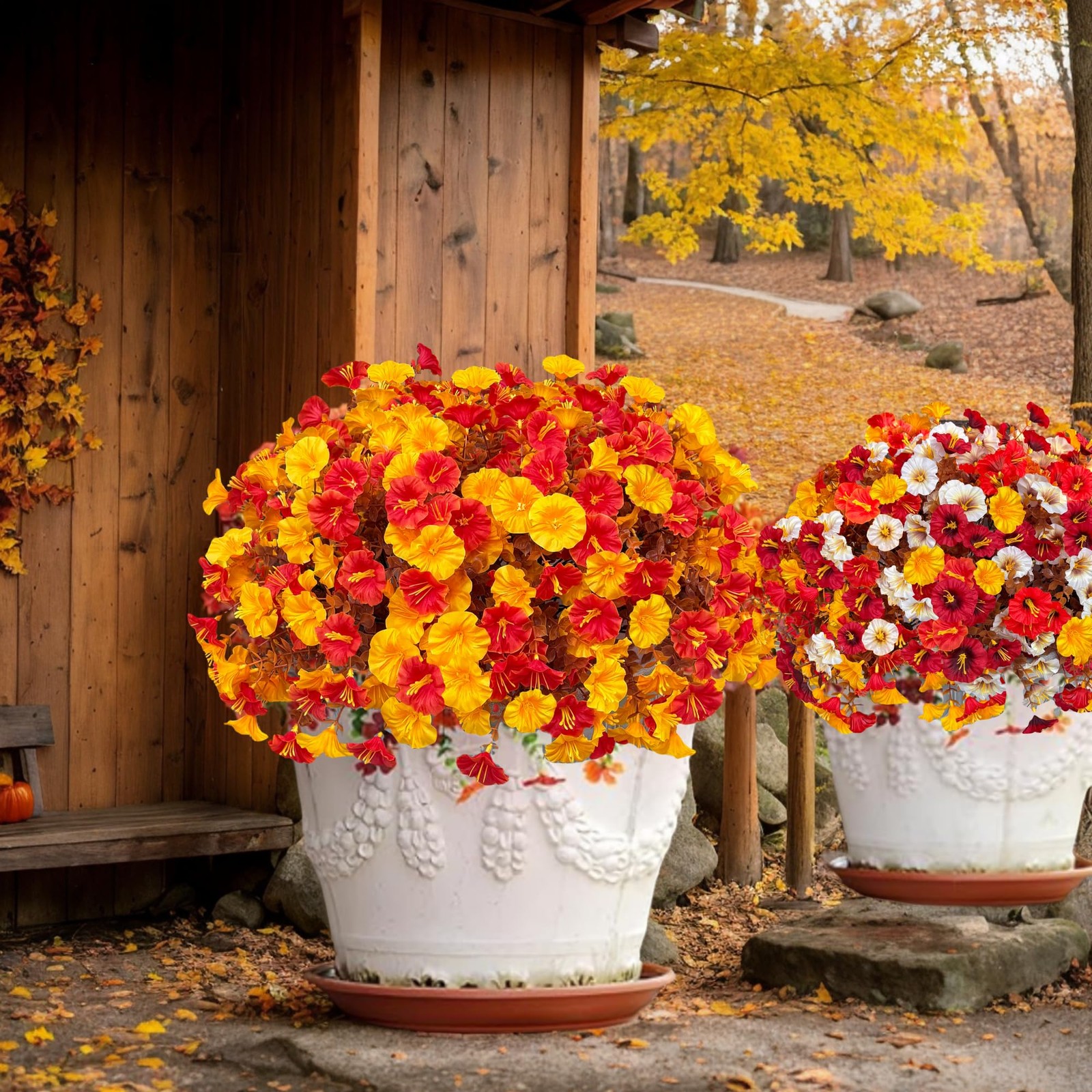 Artificial Flowers for Outdoor, Fake Flowers Faux Plants for Outside Indoor, …
