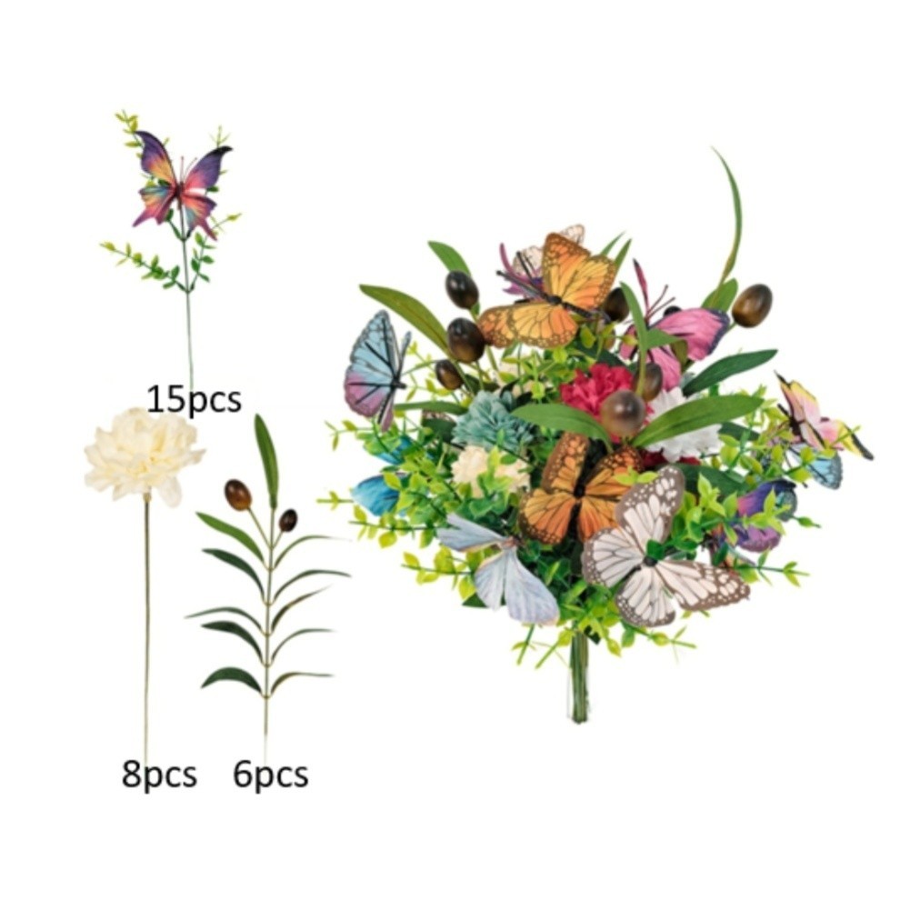 3D Butterfly Artificial Flowers for Party Decoration Garden Wedding Home Setup