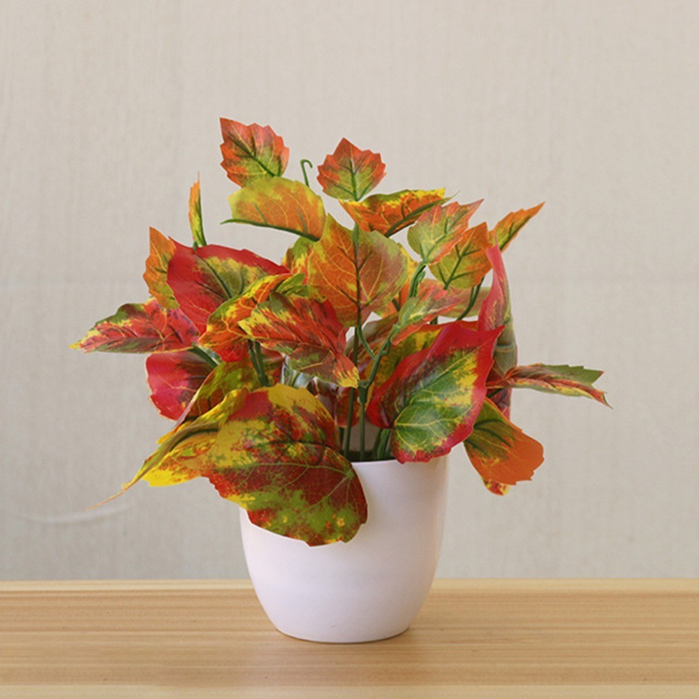 Artificial Plants Fake Plants Plastic Small Green Tree Flower Potted Ornament