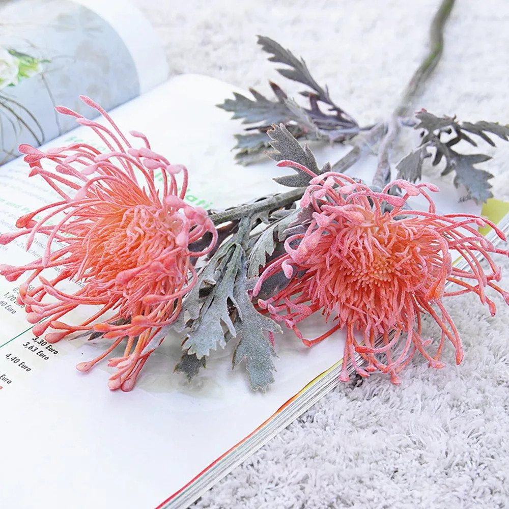 Festival Garland Fake Crab Claw 2 Fork Pincushion Artificial Flowers For Home