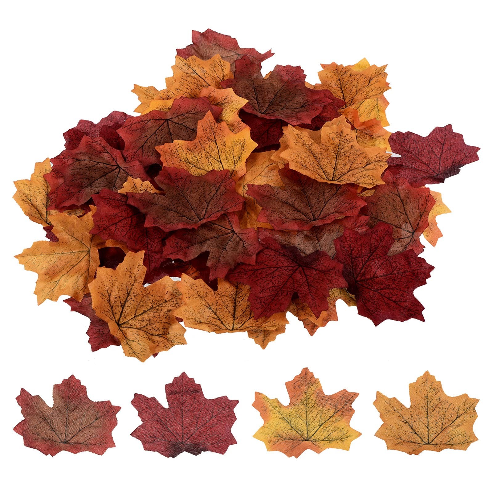 Artificial Leaves, 200 Pcs Mixed Fall Maple Autumn Fake Leaf for Wedding Part…