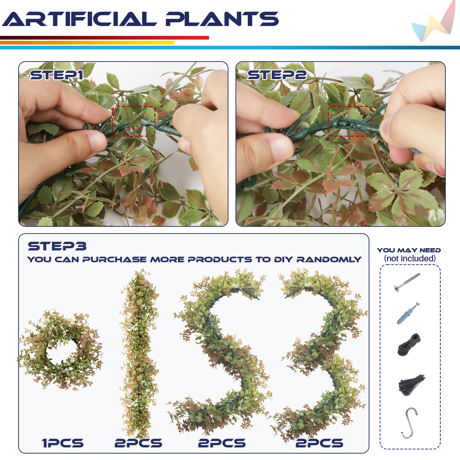 Artificial Faux Flower Vines Garland Plants Outdoor Wedding Garland Home Decor