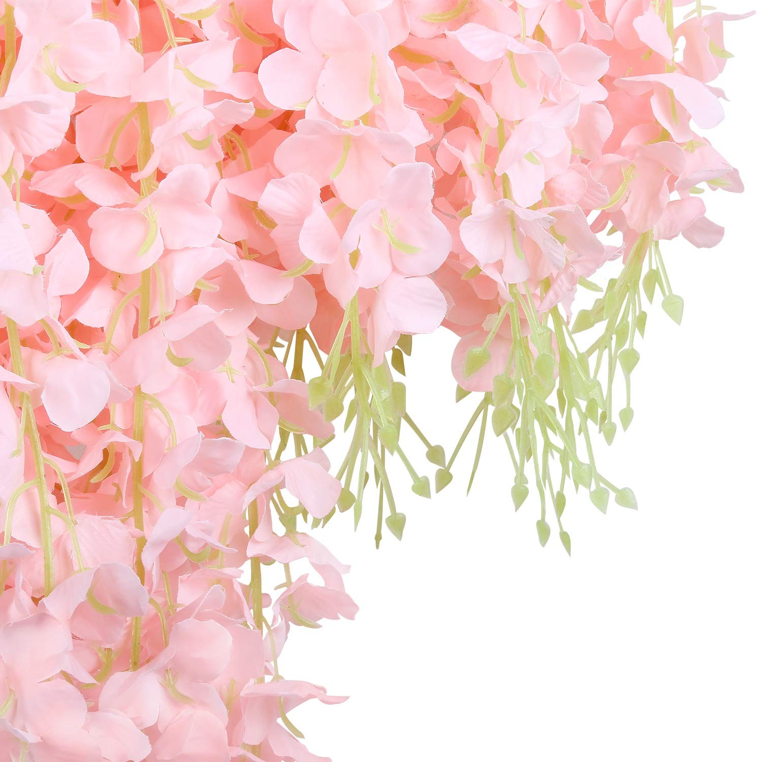 U’Artlines 12 Pack (Total 43.2 Feet) Artificial Fake Wisteria Vine Rattan