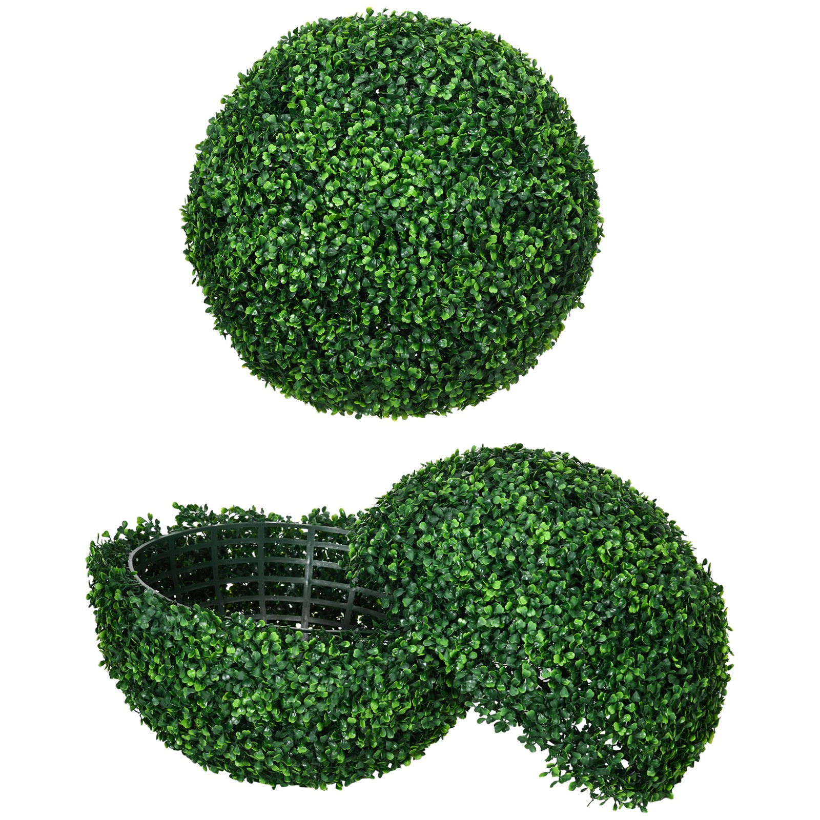 HOMCOM 2X Artificial Tree Boxwood Topiary Balls 19.75″ UV-protected 1080 Leave