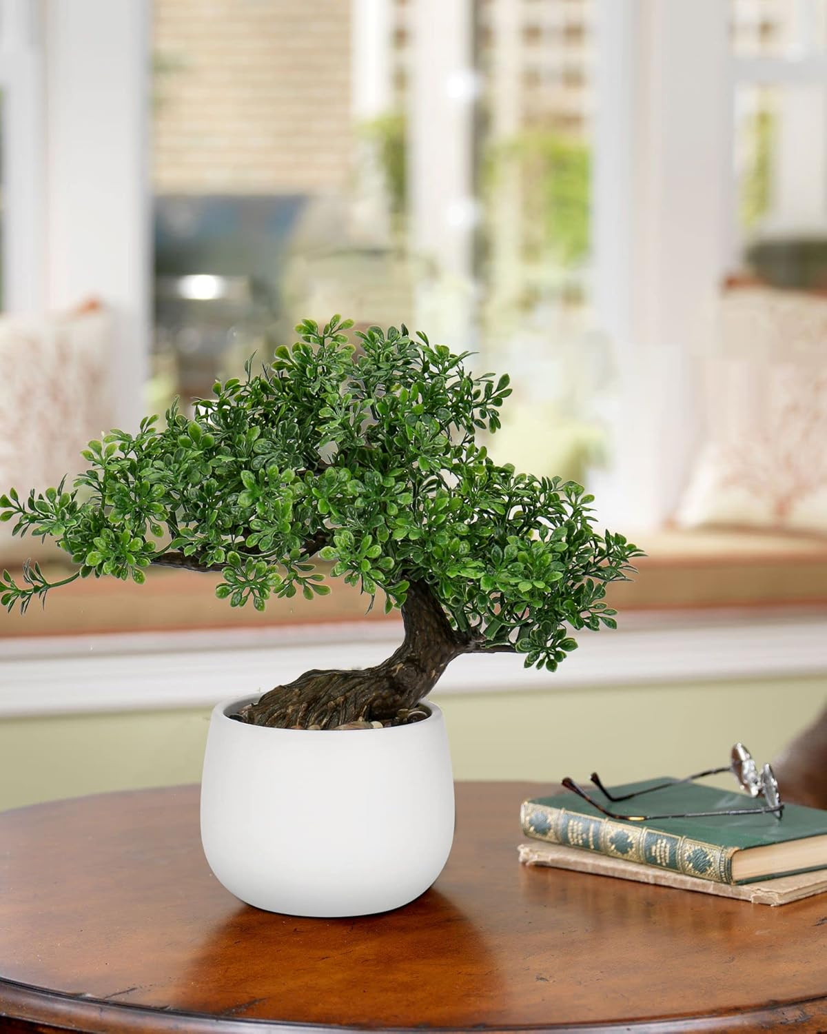 Fake Bonsai Tree Zen Juniper Bonsai Plant 9” Tall Artificial Bonsai Trees with W