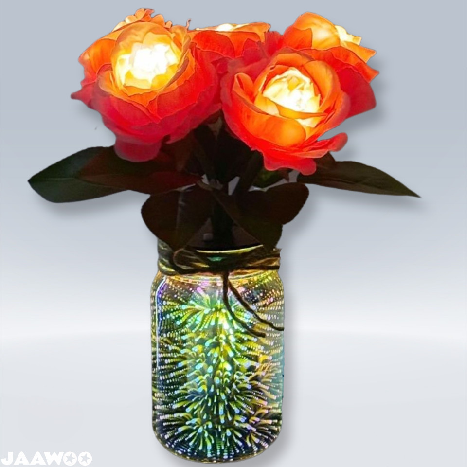 Artificial Flowers USB Charge Small Night Light Rose Table Decor Romantic Gifts