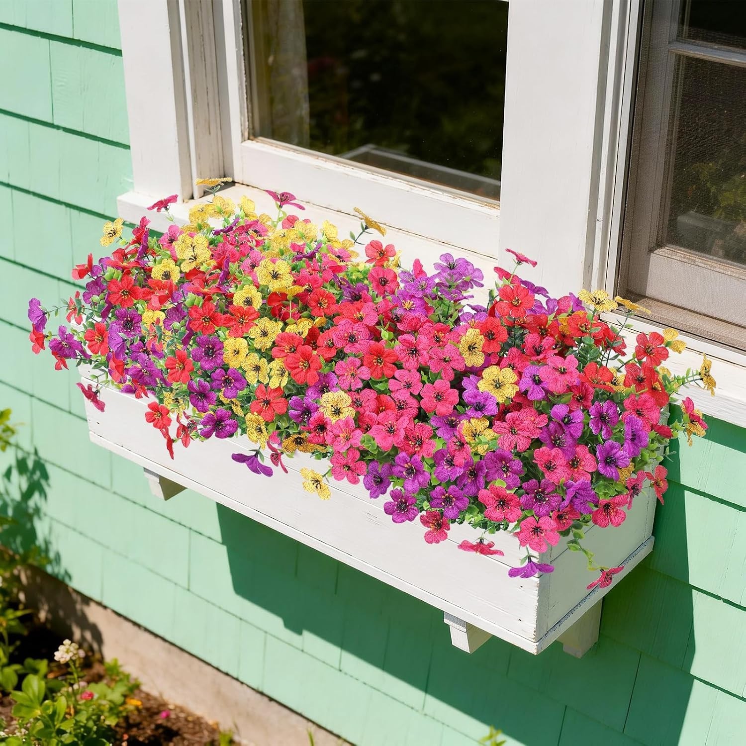 Artificial Faux Flowers Plants for Outdoors outside Spring Summer Decoration,12