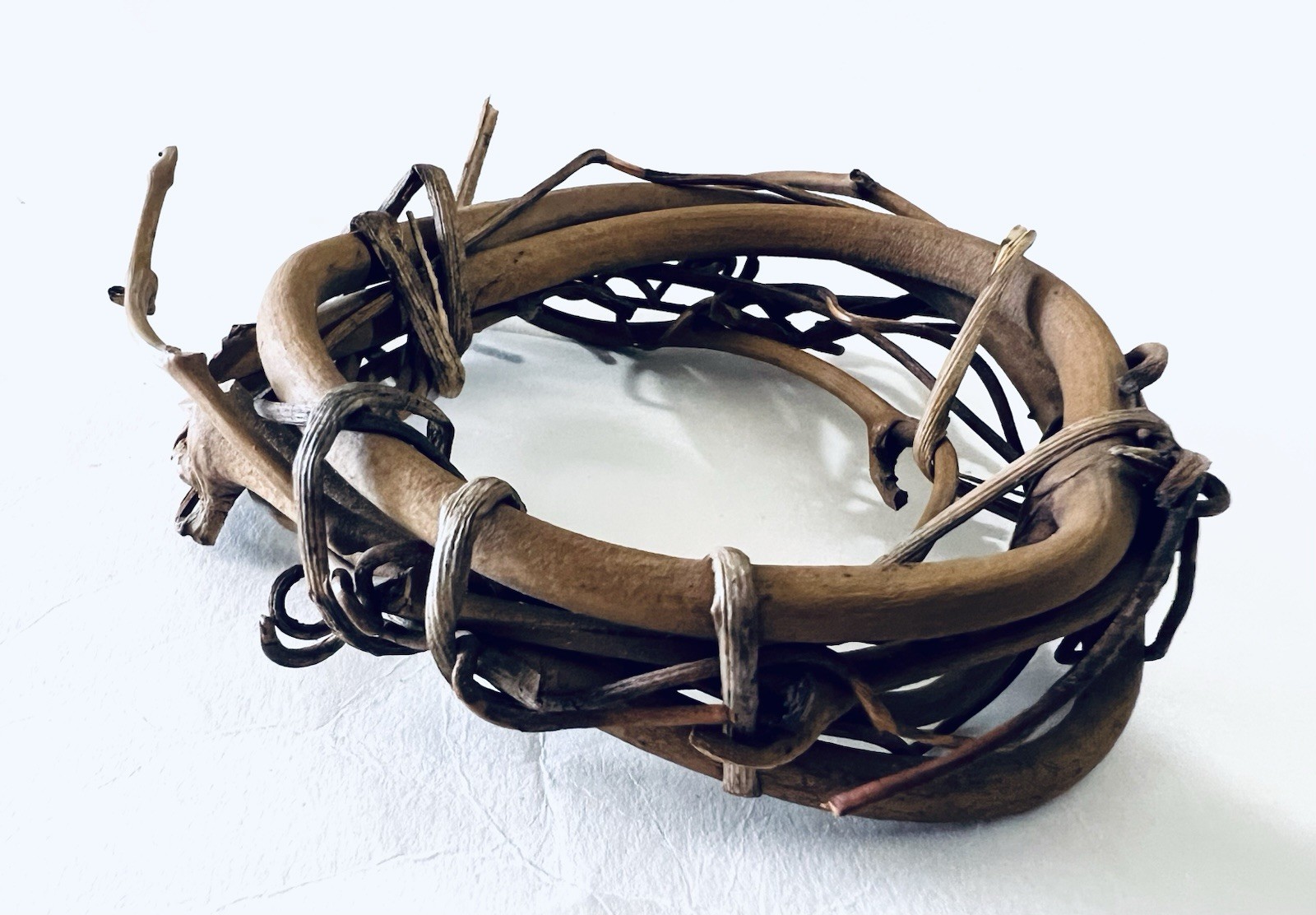 Rustic Natural Grapevine Wreath Ring Mini Vine Twig Candle Farmhouse Decor 4”