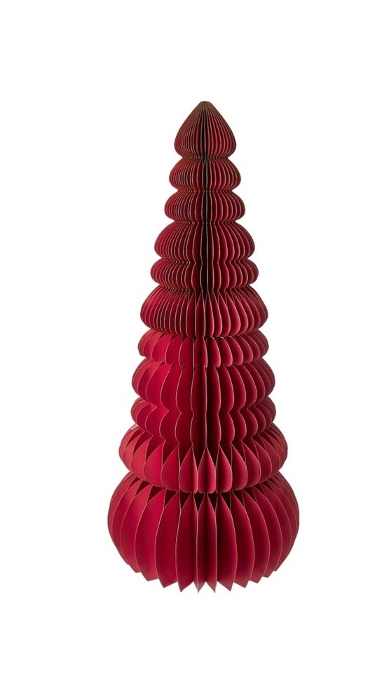 47” Tall Large Christmas Cardboard Tree Honeycomb 3D Red New Sturdy VTG Style