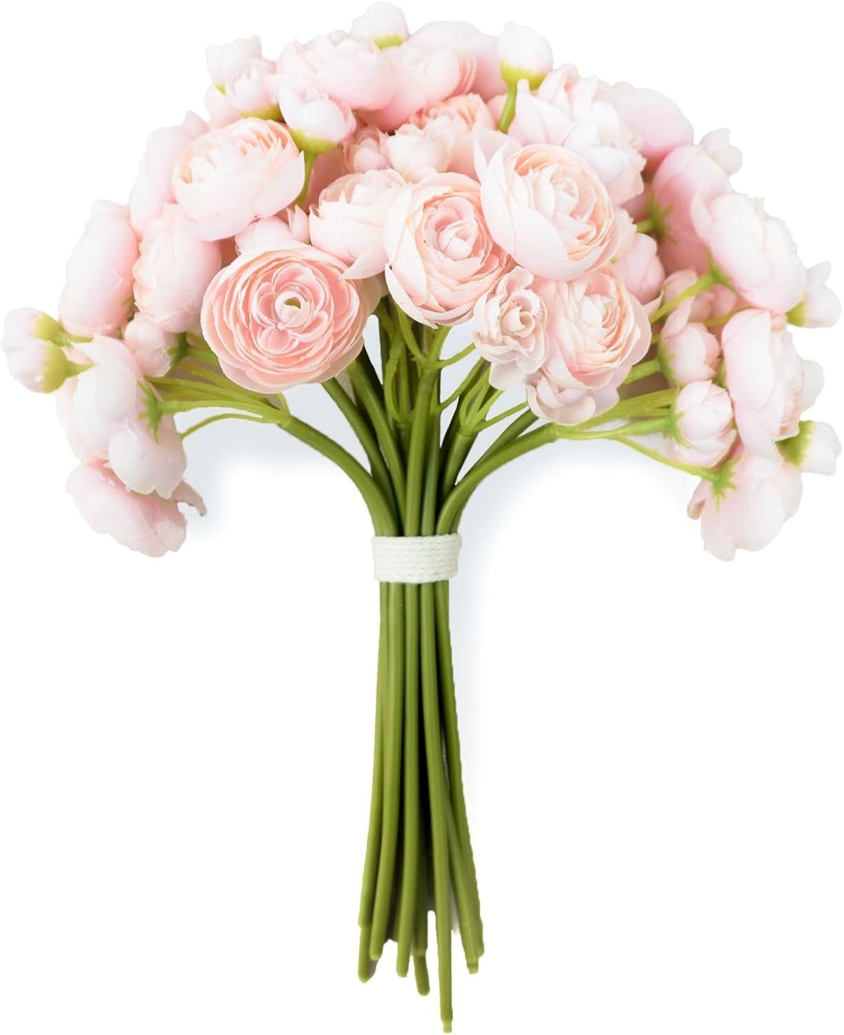 18Pcs Ranunculus Artificial Flowers Pink Fake Peonies Real Touch Silk Faux Mini
