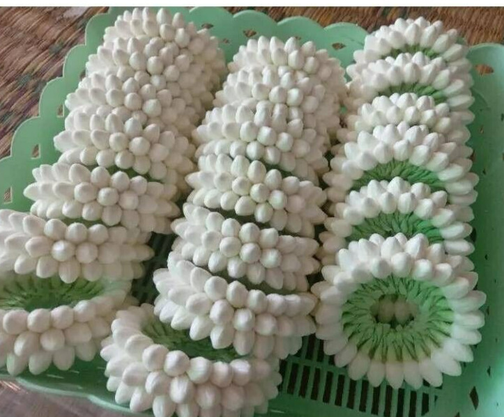 2.5″ Garland Artificial Jasmine flowers Tissue Paper Fragrant Glue White Circle