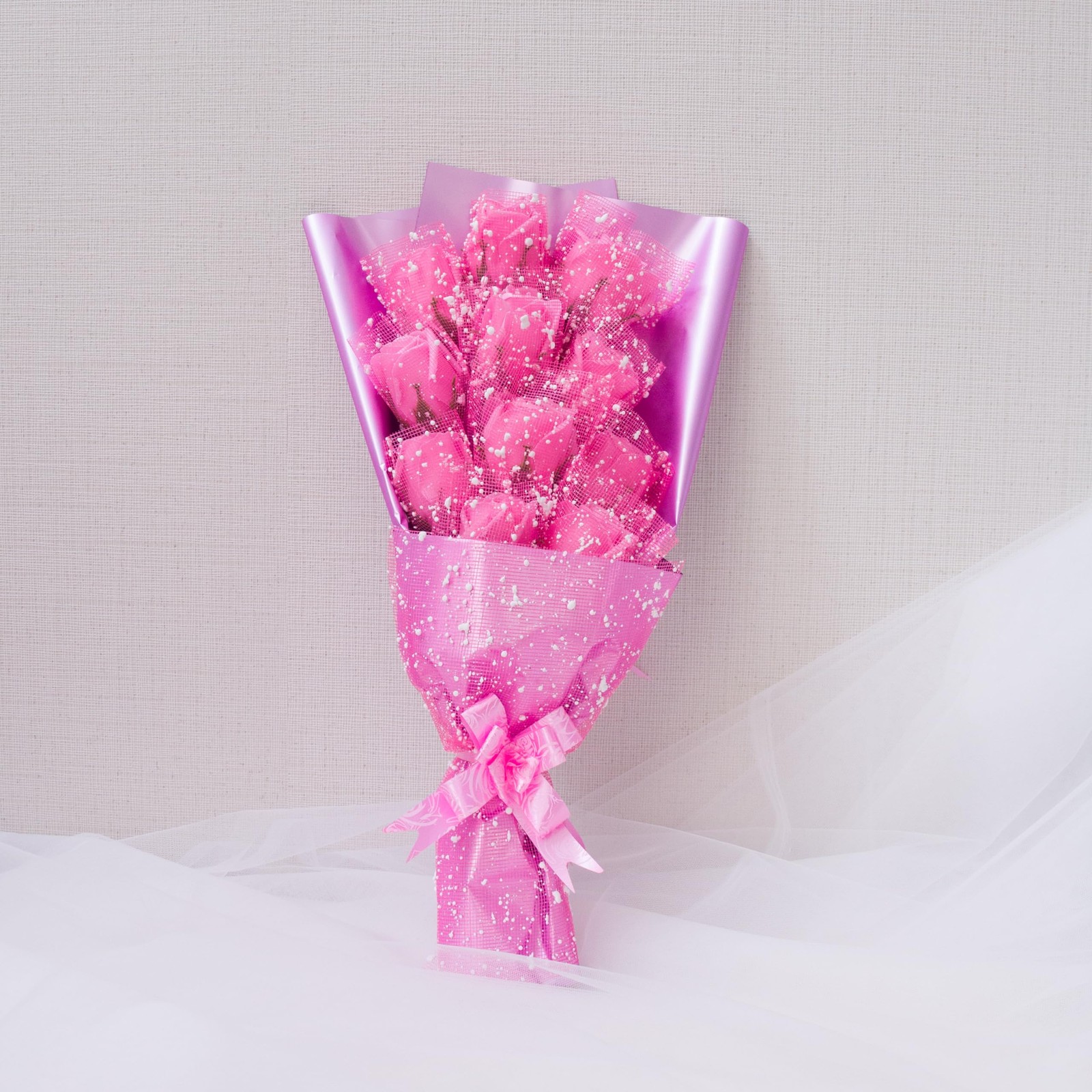 11 PCS Scented Forever Rose Bouquet Pink With Gift Box Mothers Day Wedding