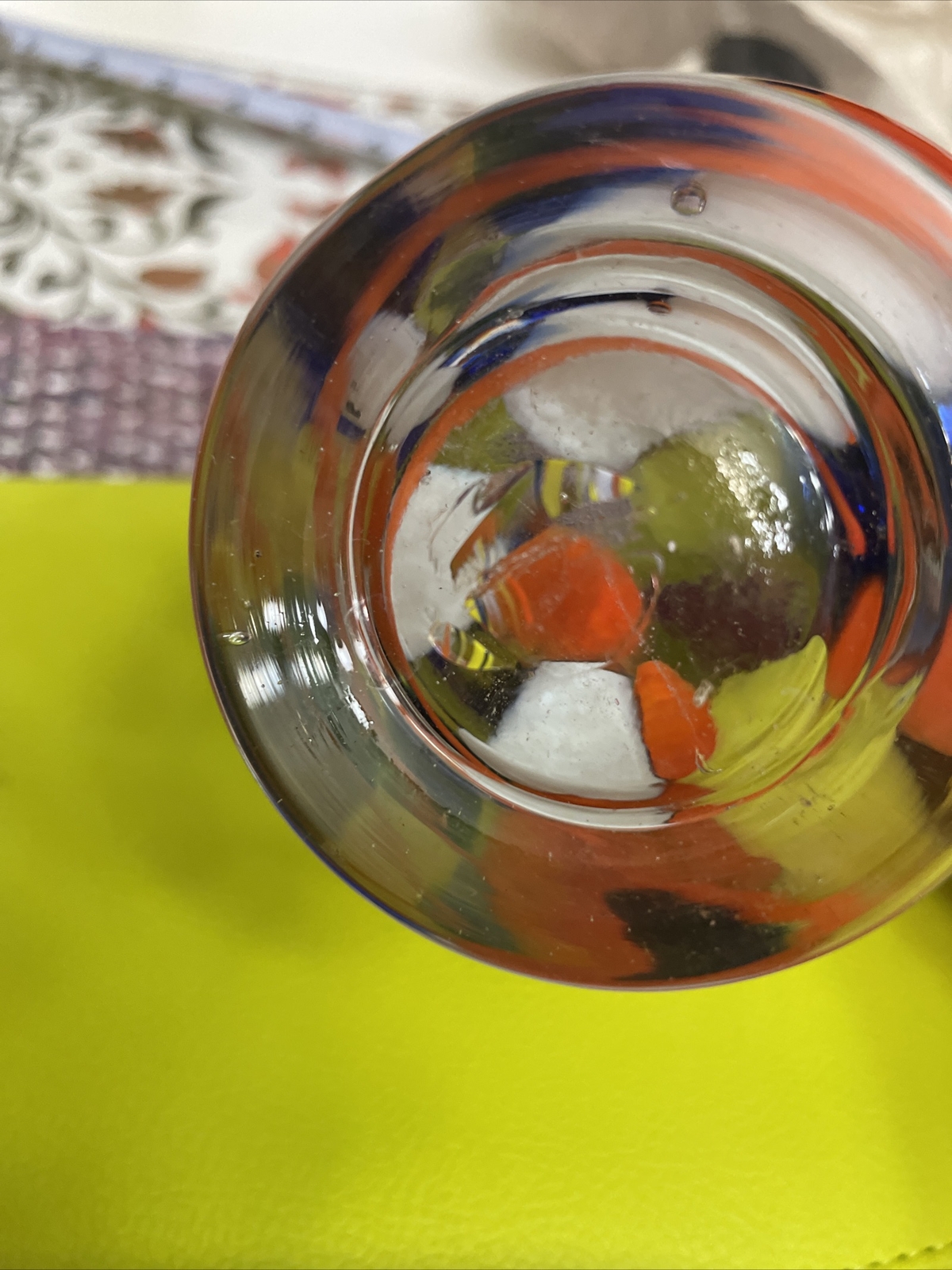 Vintage Double Handled Confetti Murano Vase Lavorazione Hand Blown Made in Italy