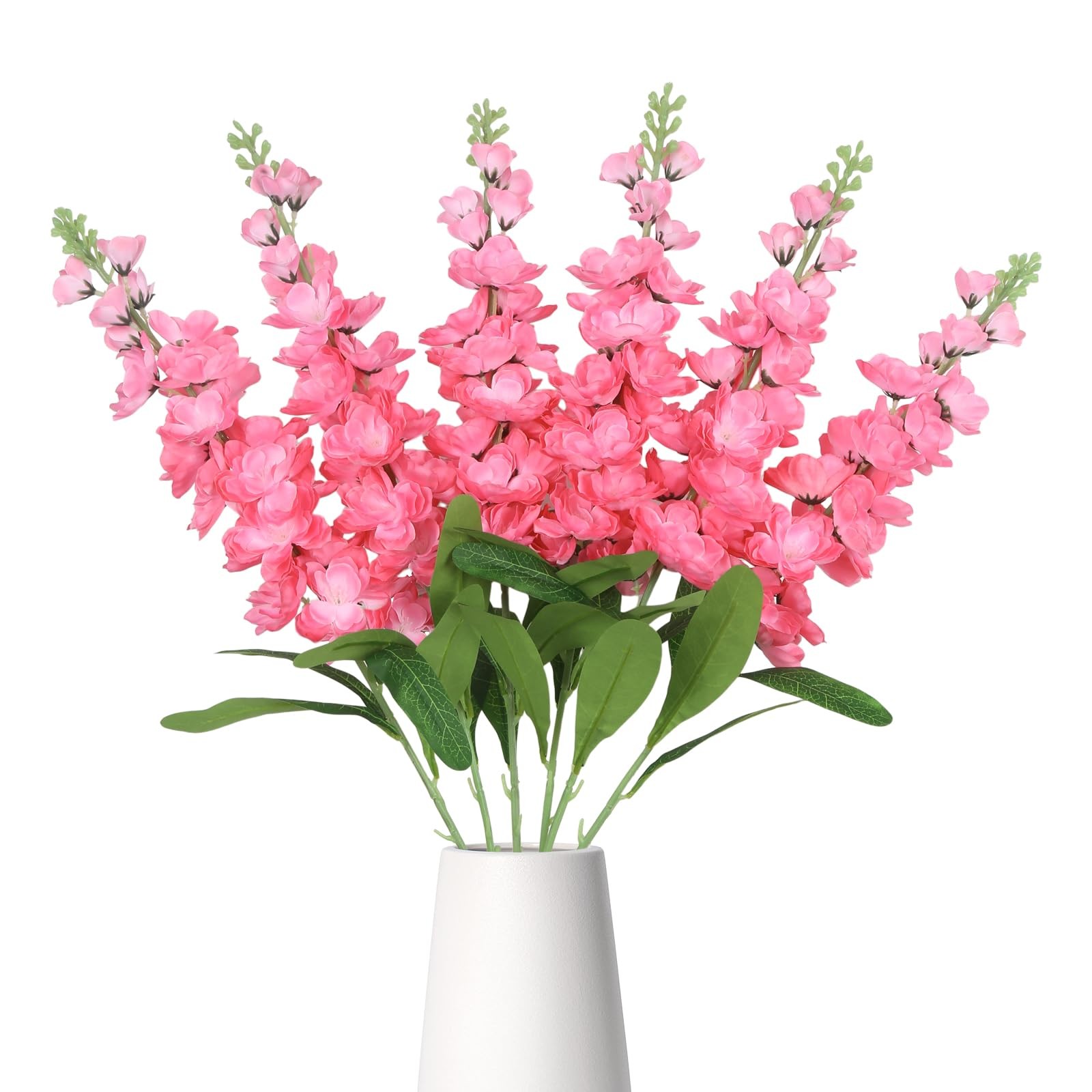 6PCS Snapdragon Artificial Flowers Silk Hot Pink Delphinium Artificial Flower…