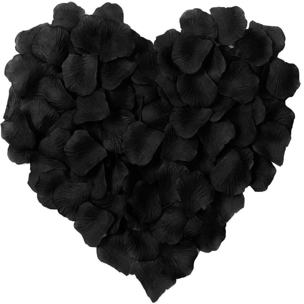 1000 PCS Black Artificial Silk Rose Petal Flower Decoration Wedding Party