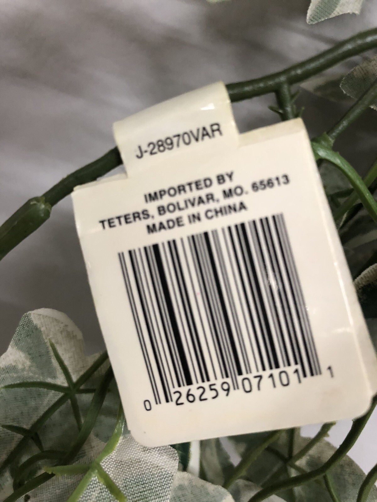 6 x NEW Teters Cascading English Ivy Artificial Ivy Vine Variegated PICKS