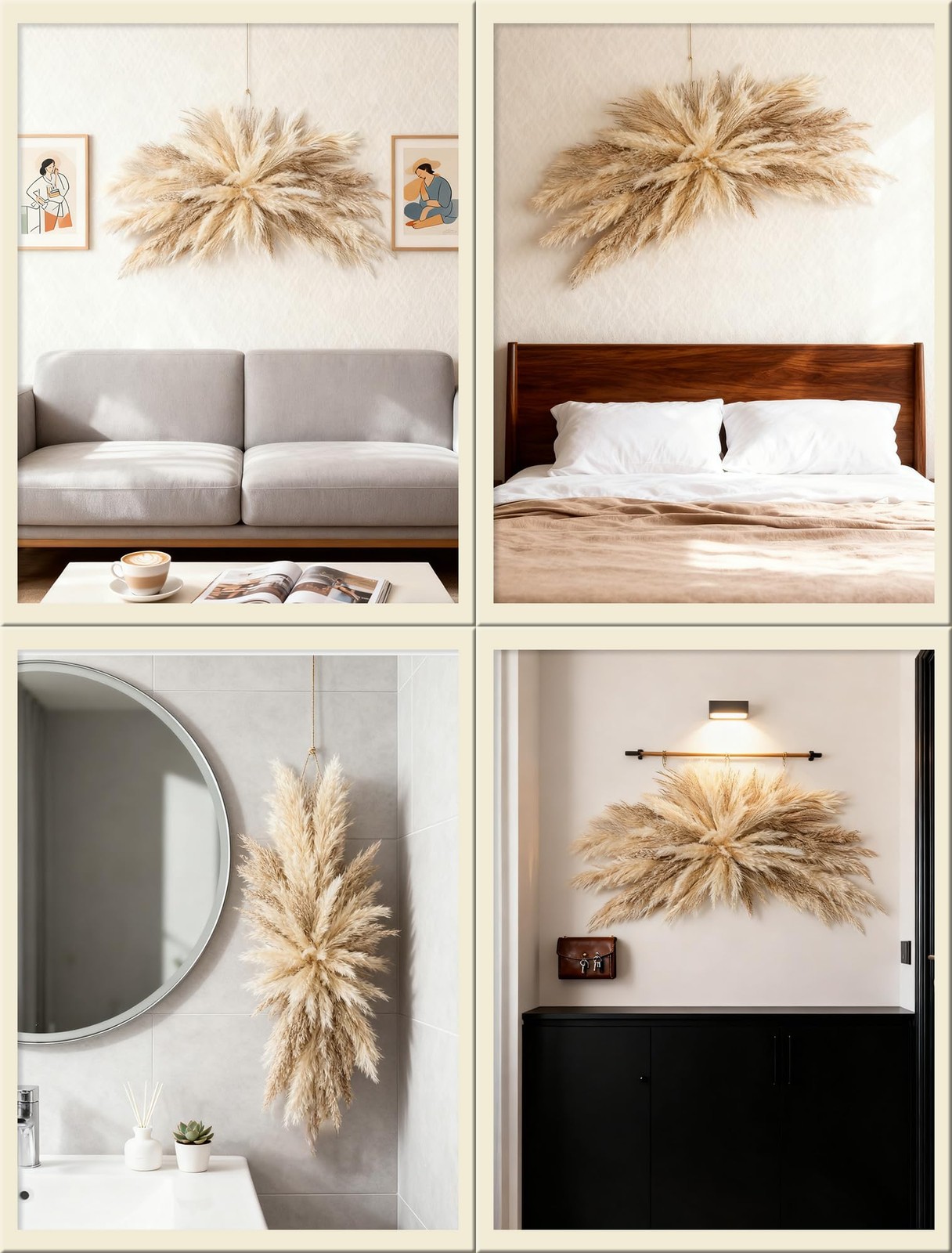Pampas Grass Wall Decor 20–30in Dried Flowers Boho Hanging Kit