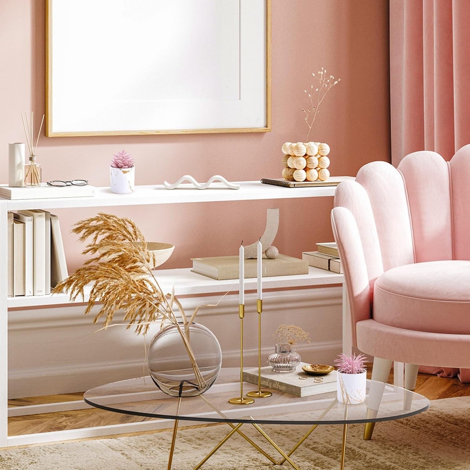 Low-Maintenance Pink Succulent Set – Perfect for Dorm and Minimalist Spaces