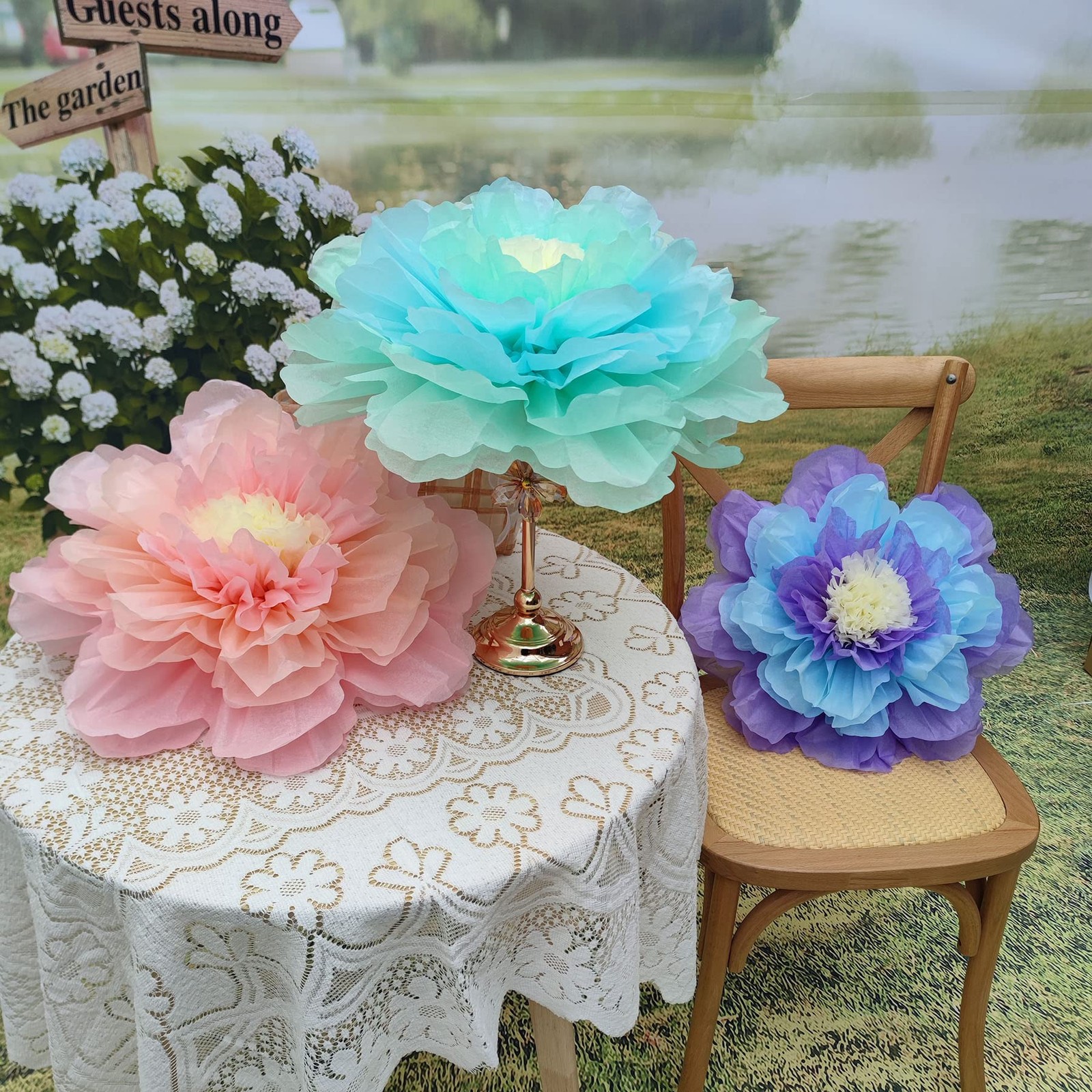 Pastel 20 Inch Giant Chrysanth Flower for Nursery Wall Party Wedding Decor Ea…
