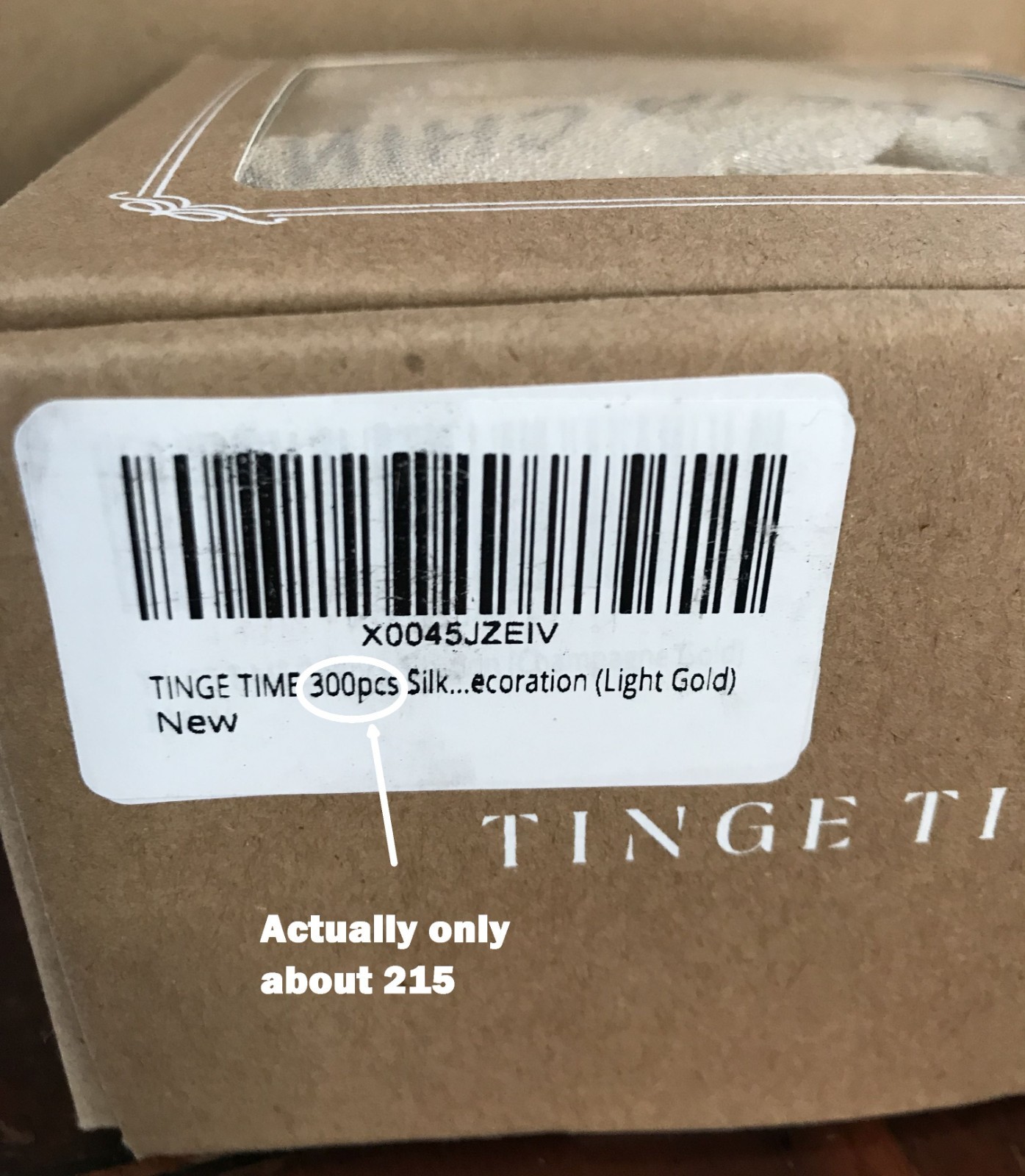 TINGE TIME Silk Light Gold Rose Petals for Wedding, Flower Girl, 200-215 pcs