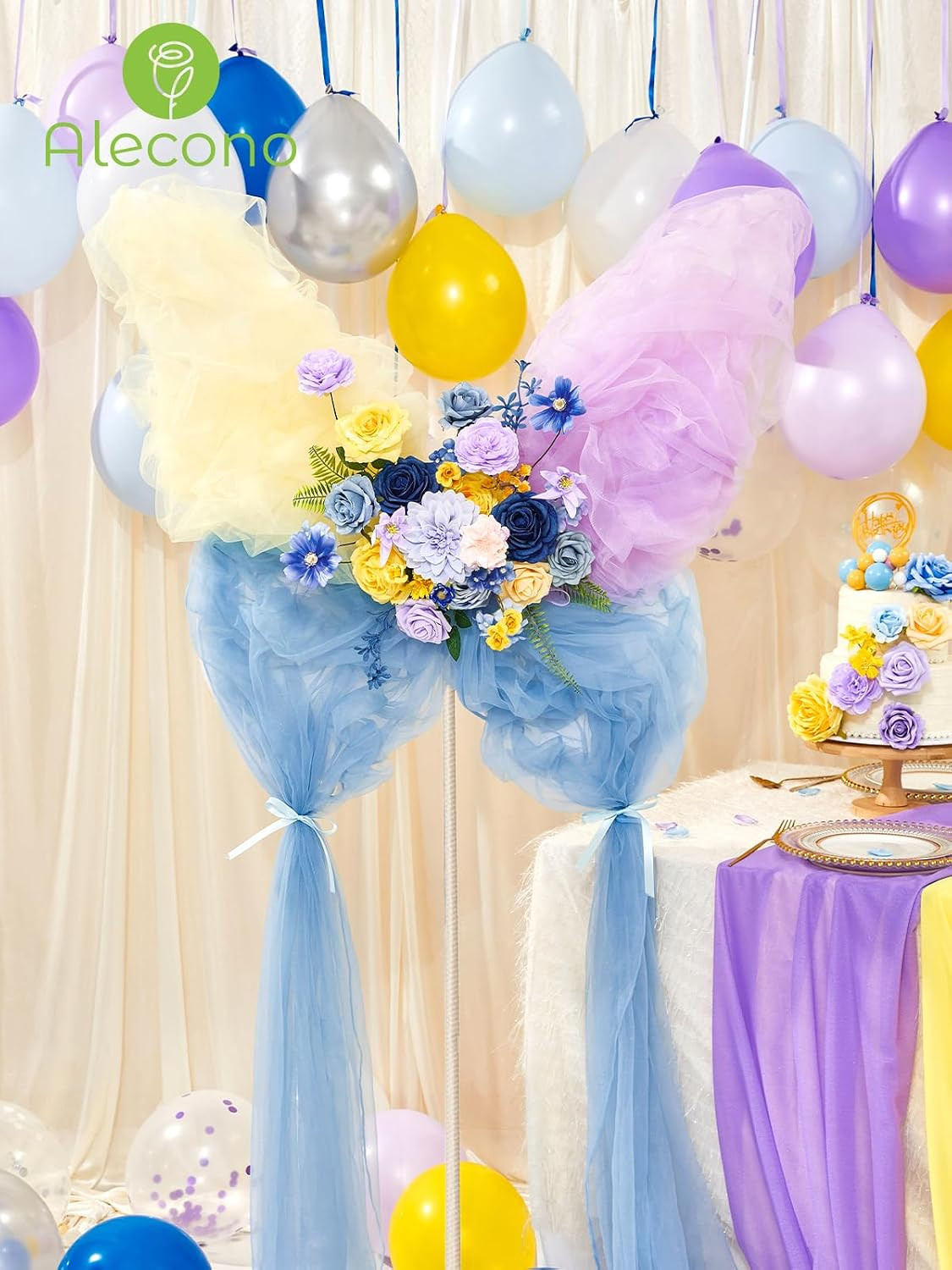Blue and Yellow Silk Flowers for Valentine’s, Weddings, and Party Decor