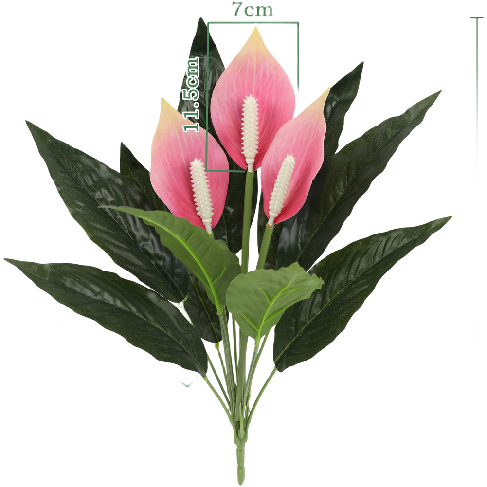 Artificial Plants 42cm White Anthurium Leaves for Wedding Photography Backdrops