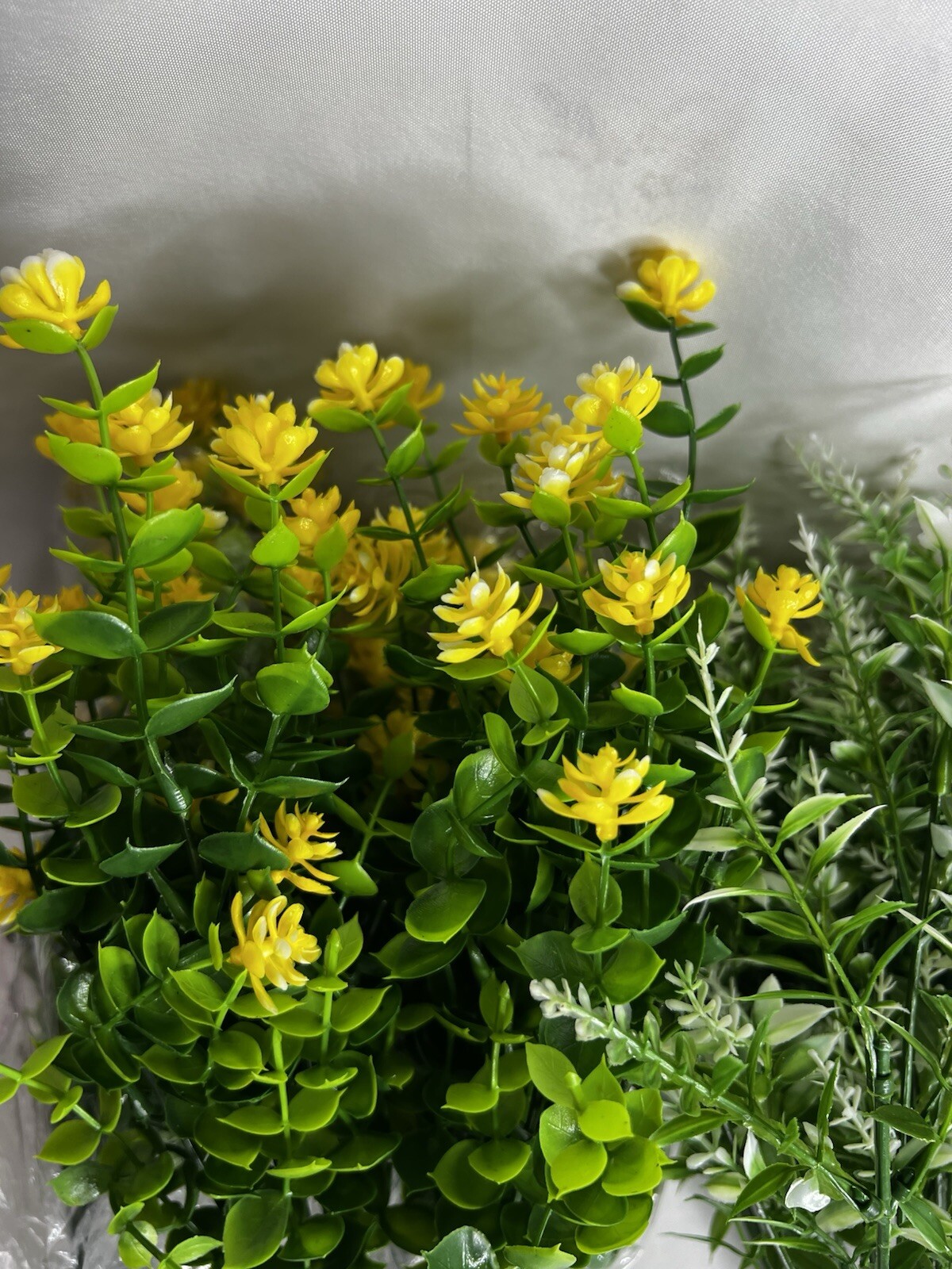 Zeyune 42 Bundles Artificial Flowers Fake UV Resistant for Outdoor Plastic