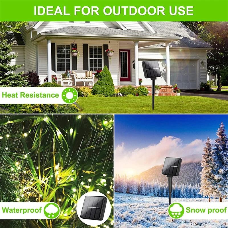 102m/52m/32m/22m/12m/7m Solar LED Fairy String Light Outdoor Festoon Lamp Garden