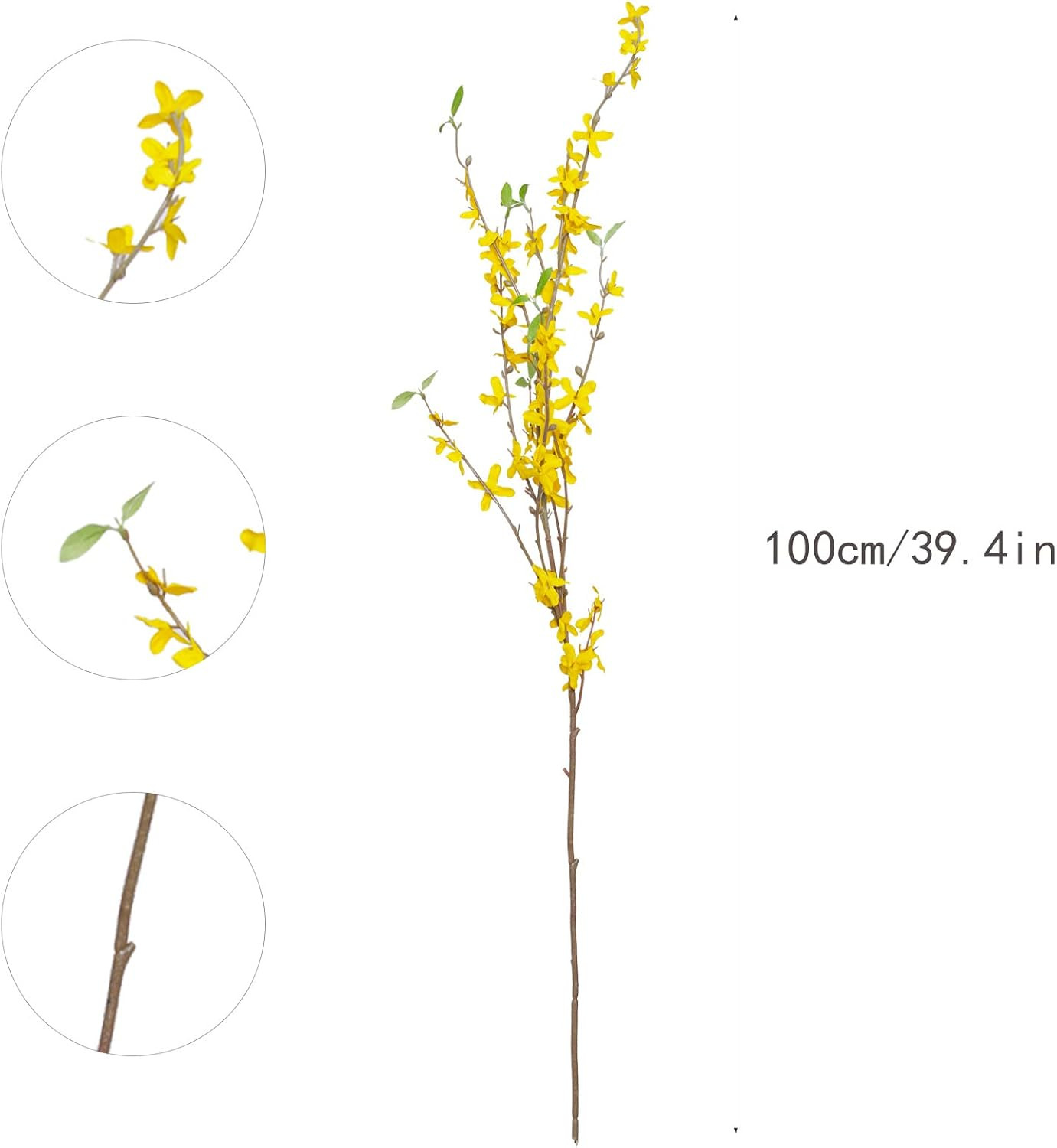 Artificial Forsythia Branches, 6 Pcs 39.4 Inch Cherry Blossom, Spring Flowers Ar