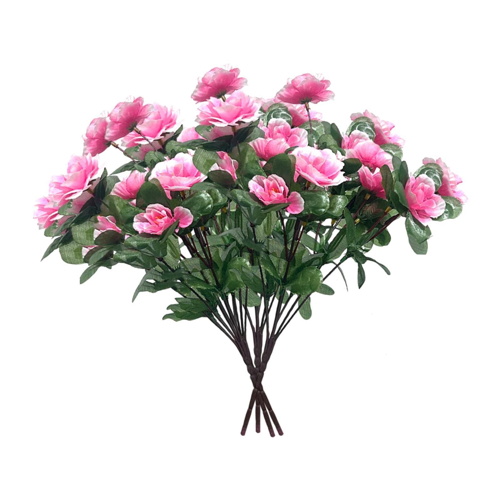 4 Bundles Artificial Flowers Outdoor Fake Flowers Lawn Farmhouse Table Vase