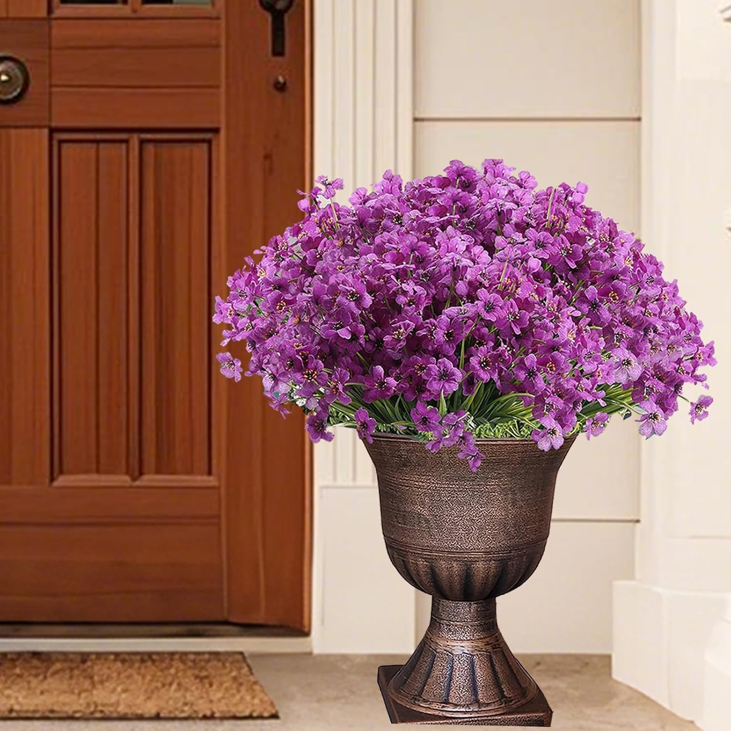 20 Bundles Artificial Flowers for Outdoors, UV Resistant Fake Realistic