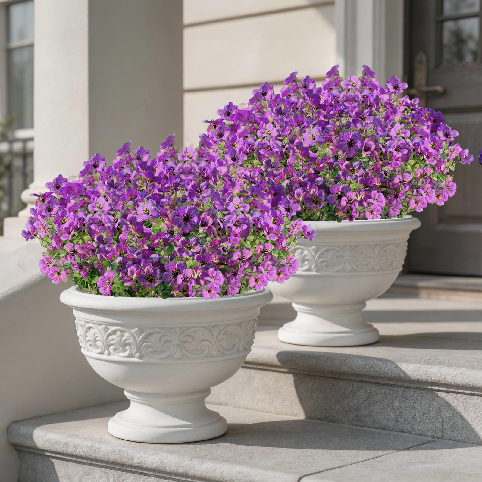 Artificial Flowers for Outdoors, UV Resistant Fake Flowers, Realistic Faux Pl…