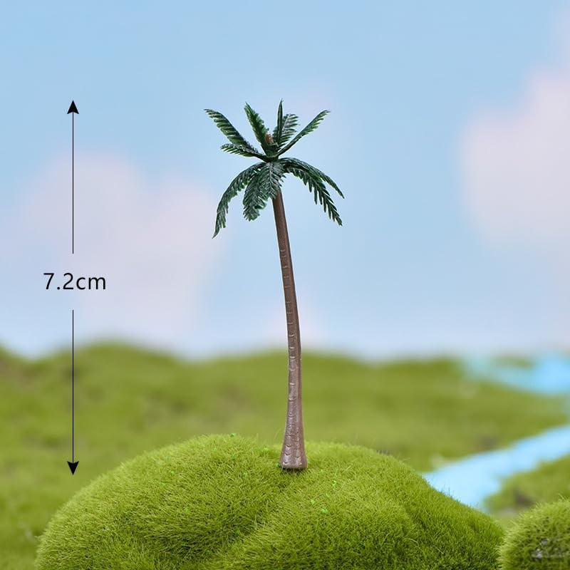 20Pcs Plastic Fake Mini Coconut Palm Tree for Crafts, Artificial Miniature Pl…