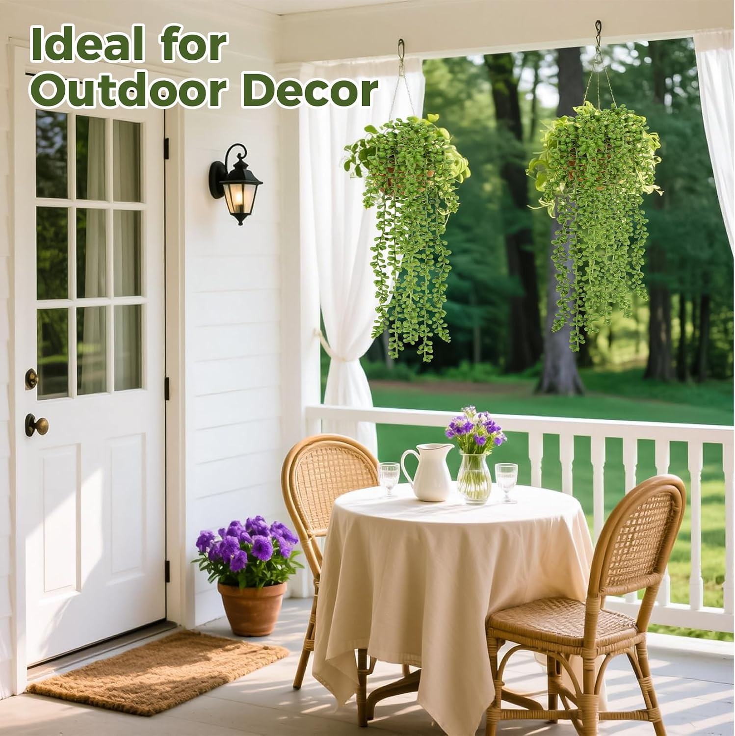 Fake Hanging Plants Artificial Decor – 3PCS String of Pearls Plant Artificial Ha