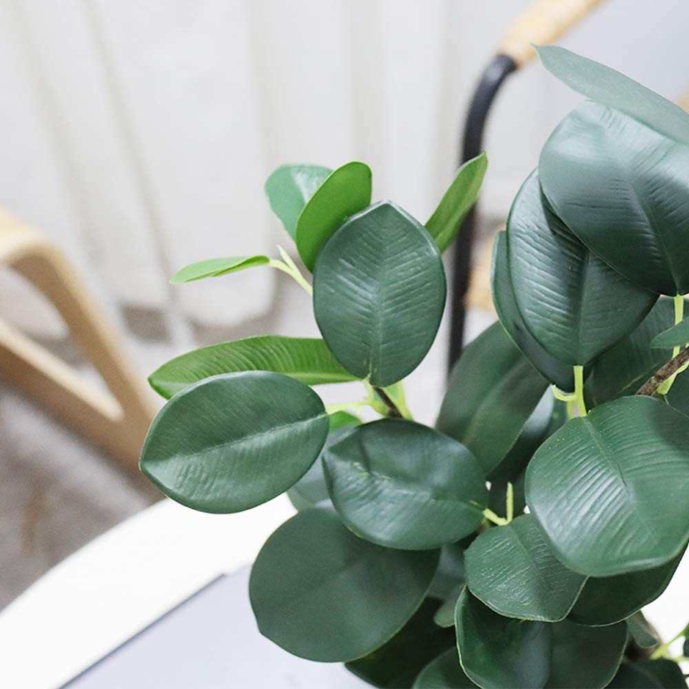Artificial Ficus Tree Small Fake Plants in Weaved Pot 20″ Height for Living R…