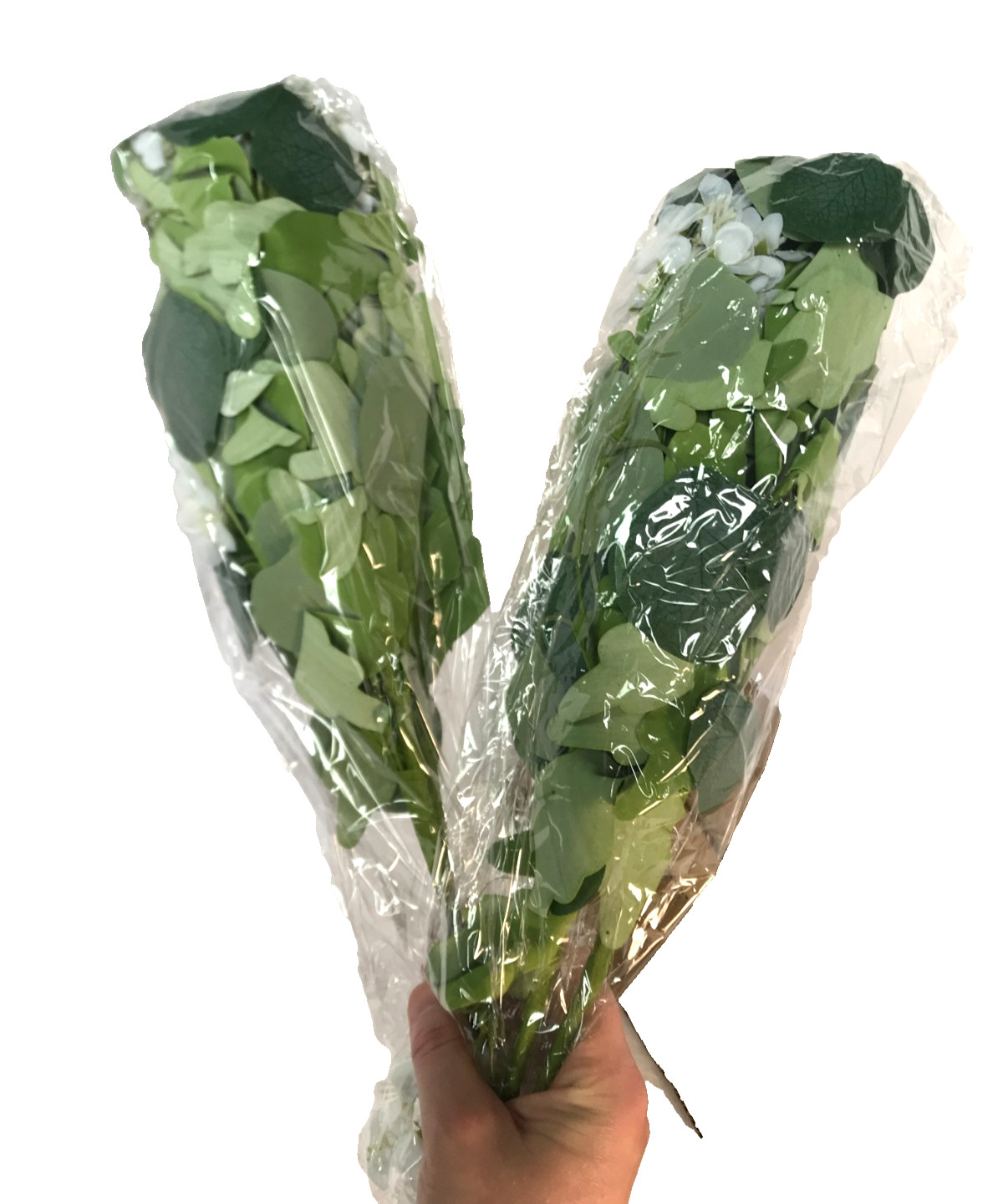 Artificial Eucalyptus Stems Faux Greenery Branches White Faux Flowers 2 Pack