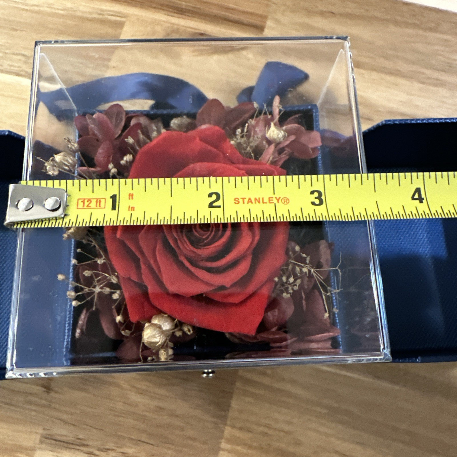 Preserved Eternal Real Red Rose Flower Gift Box With Jewelry Box Best Wishes